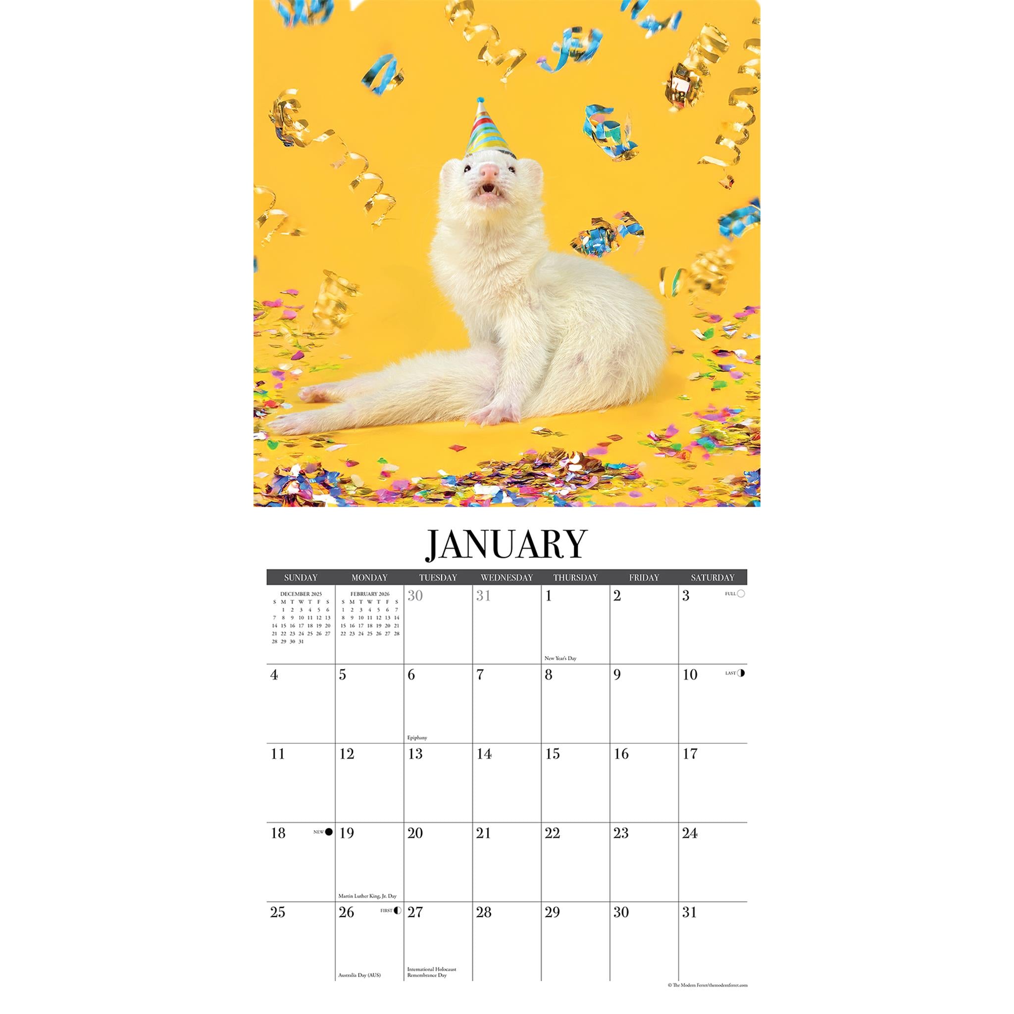 Calendrier mural Modern Ferret 2026