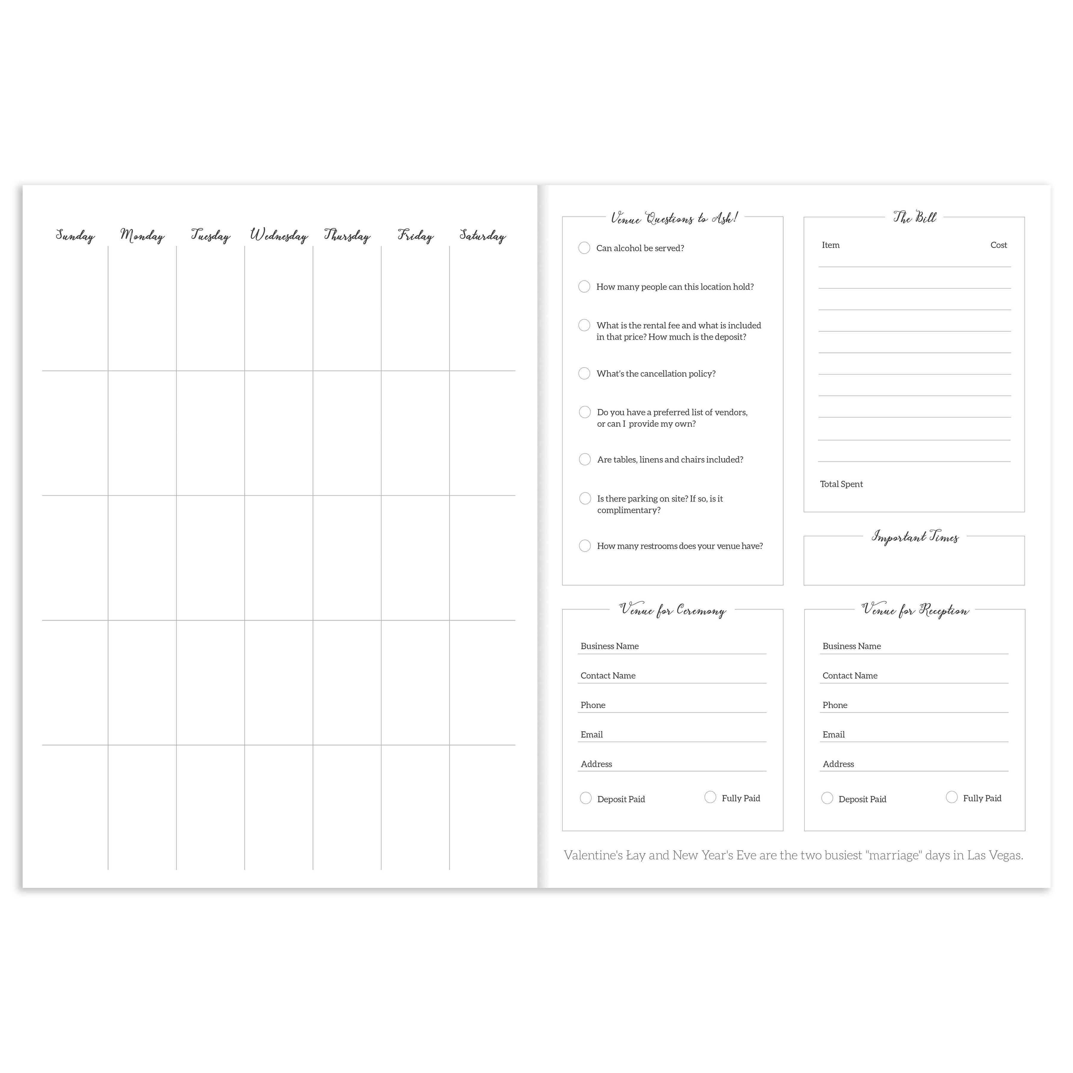 Woah Wedding Undated Planner