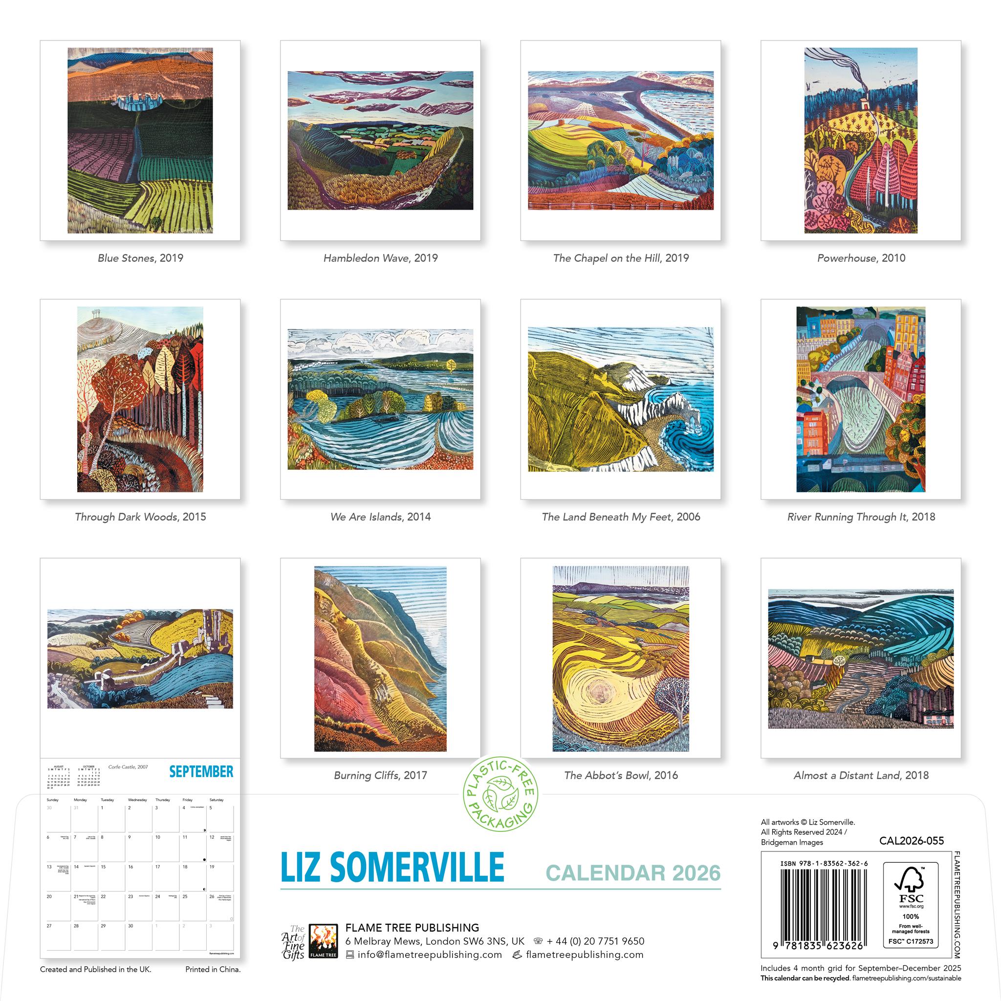 Calendrier mural Liz Somerville 2026 - Disponible uniquement en ligne