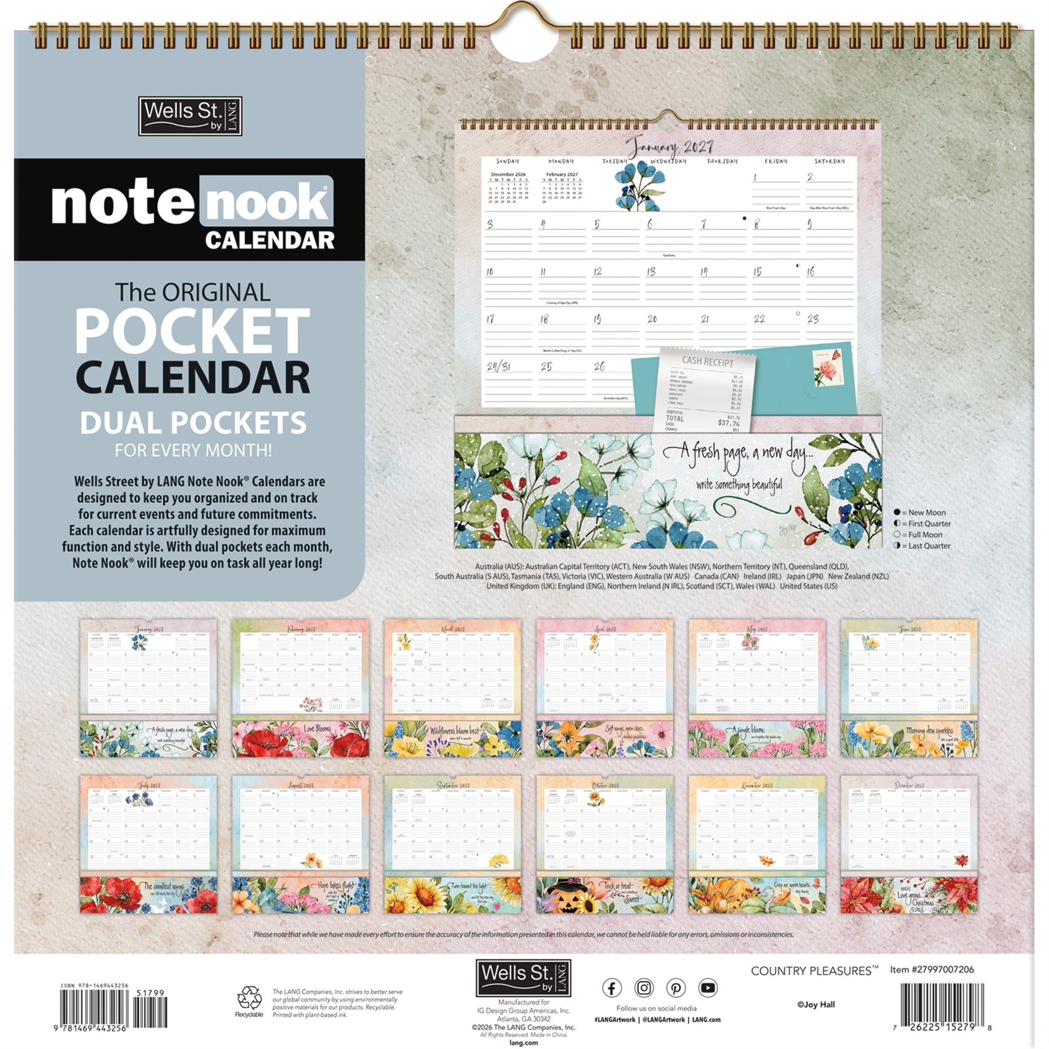 Calendrier mural Country Pleasures Note Nook 2027 – En ligne seulement