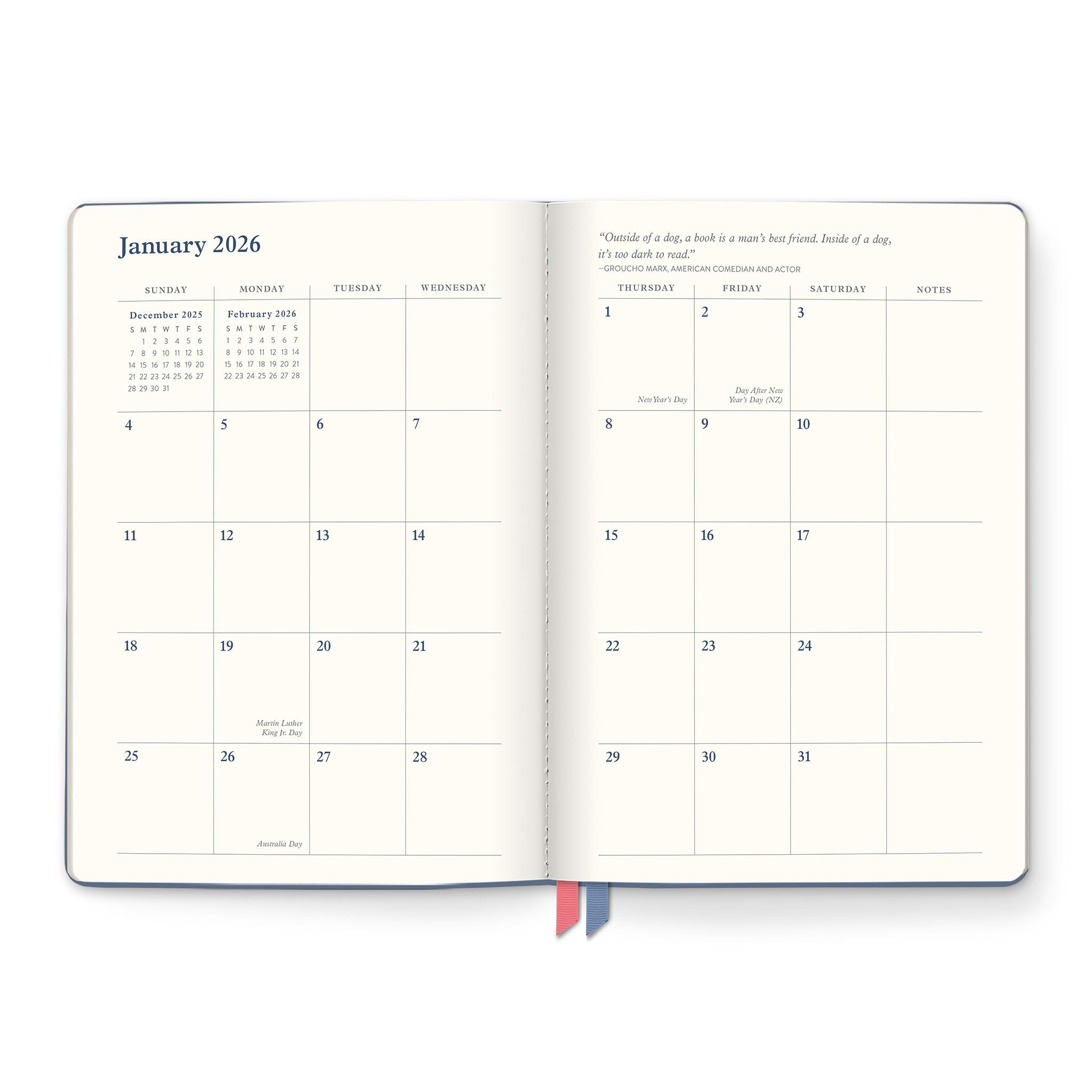 Calendrier de fiançailles Clara Clothbound 2025-2026 (Complet)