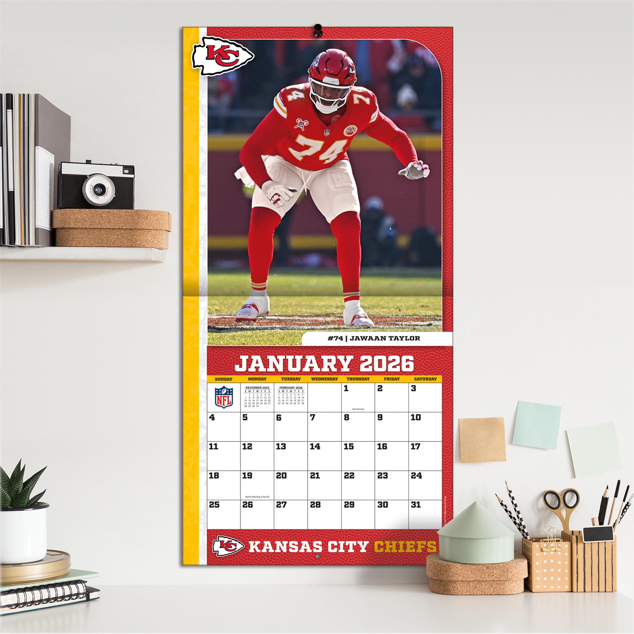 Calendrier mural NFL Kansas City Chiefs 2026