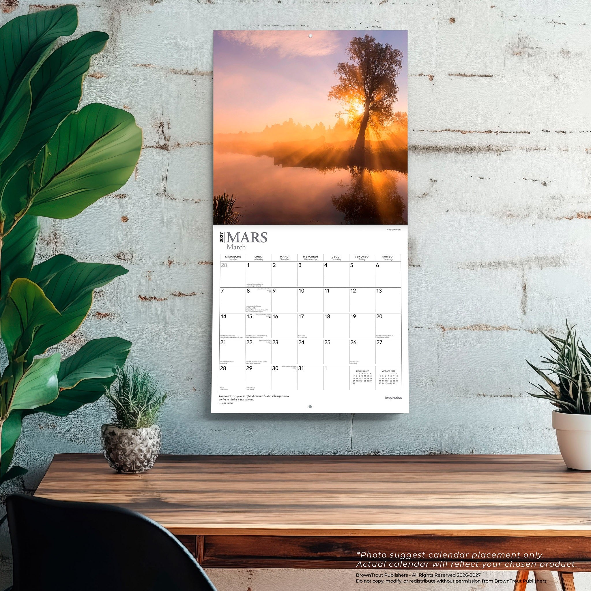 Inspiration 2027 Wall Calendar (French)