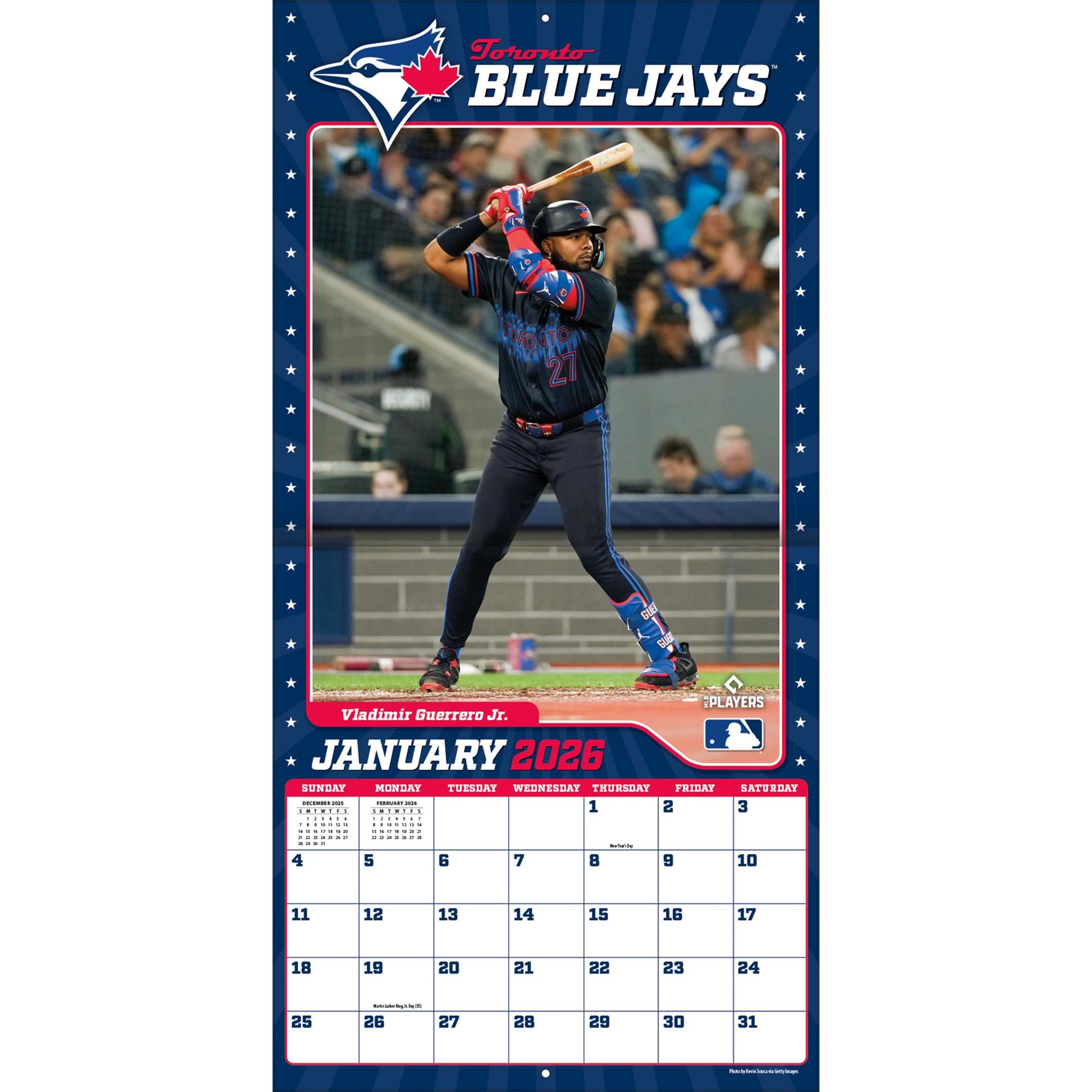 Calendrier mural 2026 des Blue Jays de Toronto (MLB)