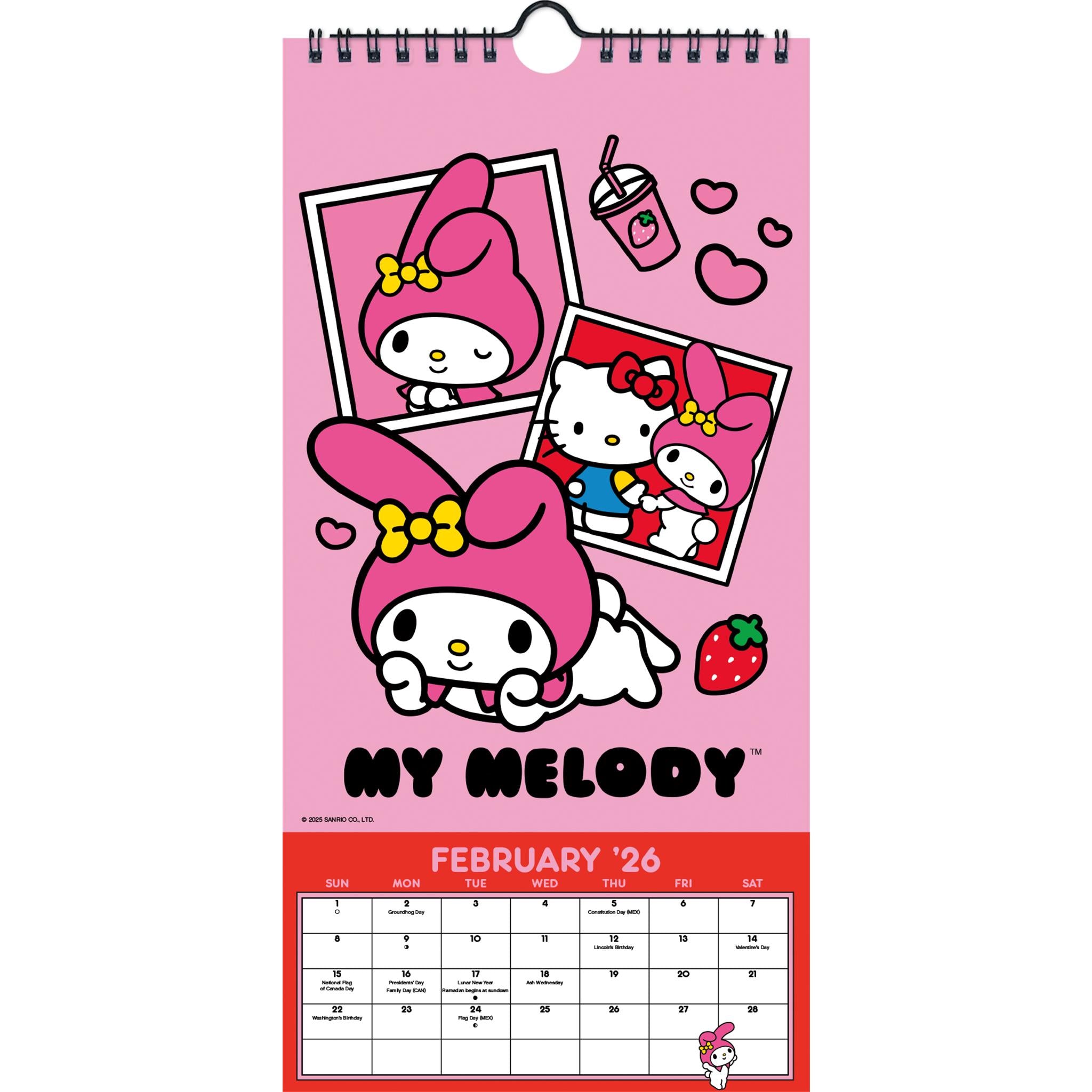Calendrier mini-poster Hello Kitty et ses amis 2026