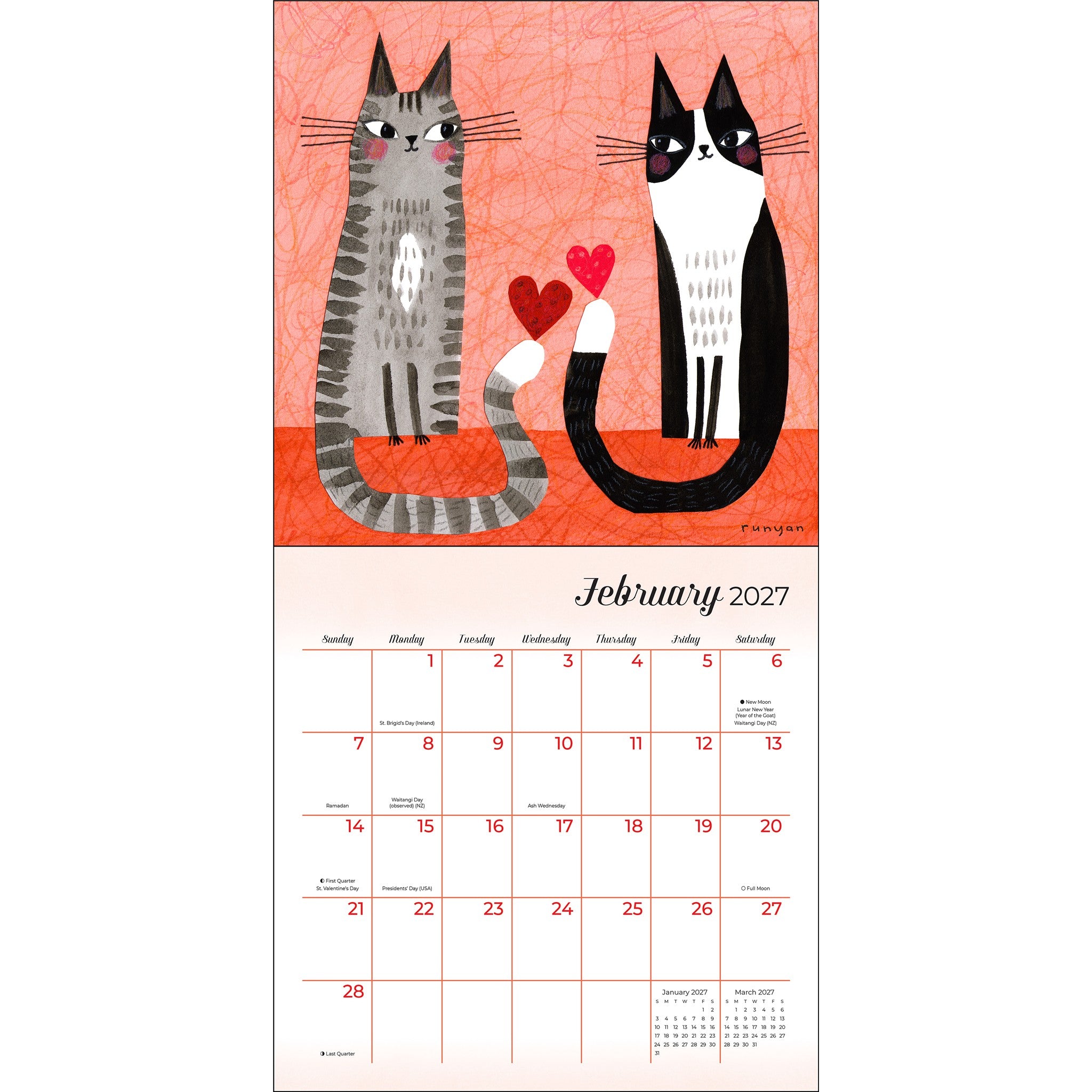Feline 2027 Mini Calendar