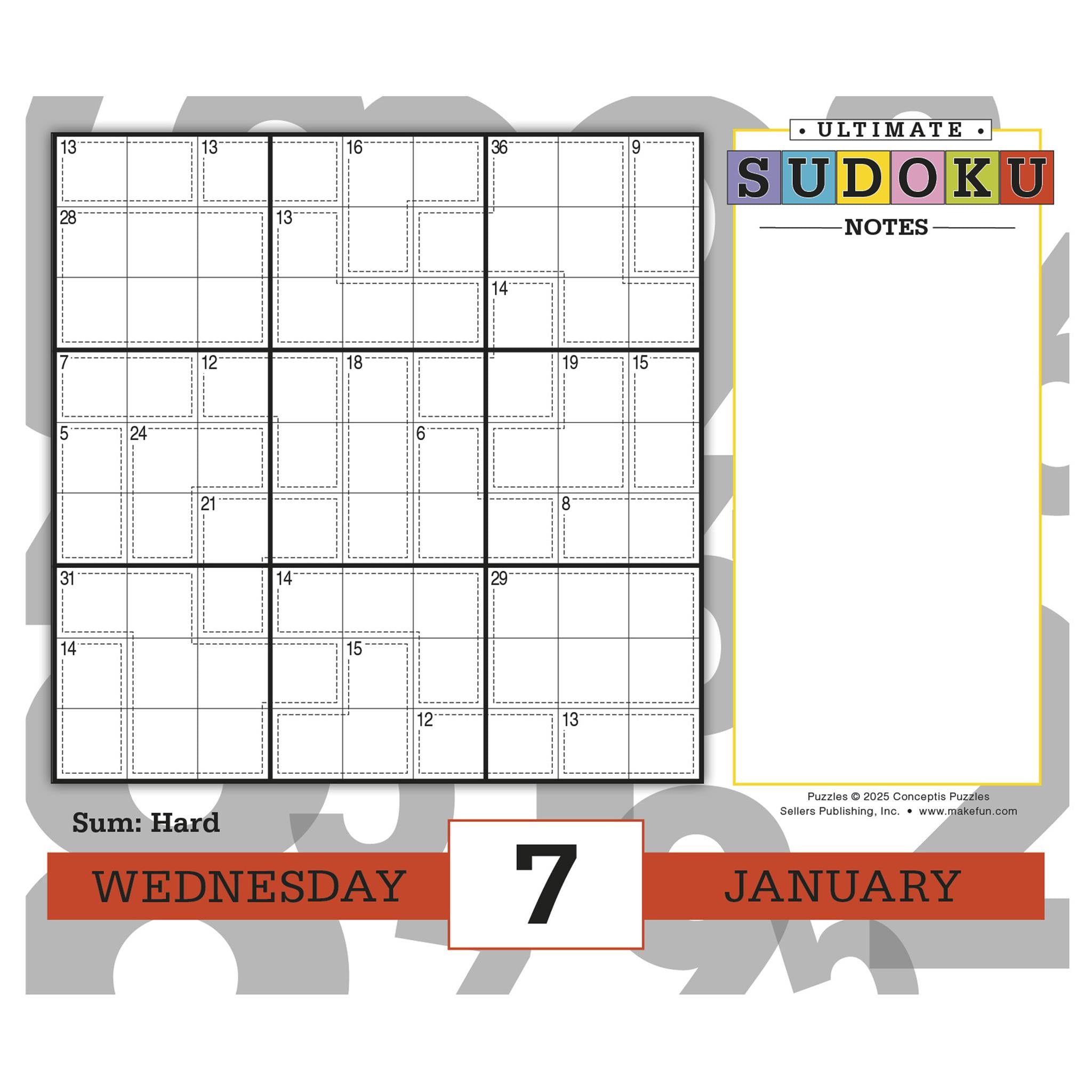 Calendrier de la boîte Sudoku Ultimate 2026