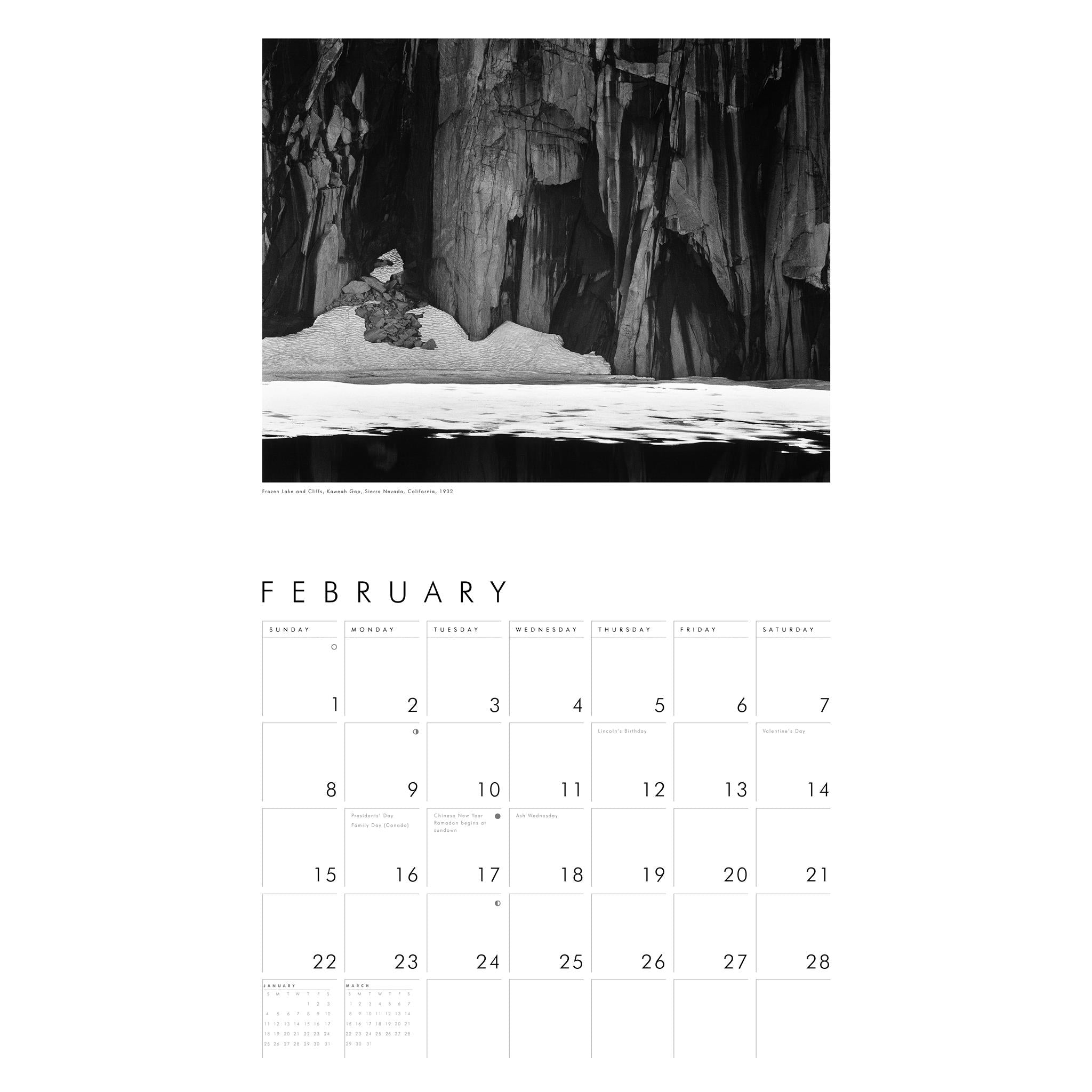 Ansel Adams Wall 2026 Calendar