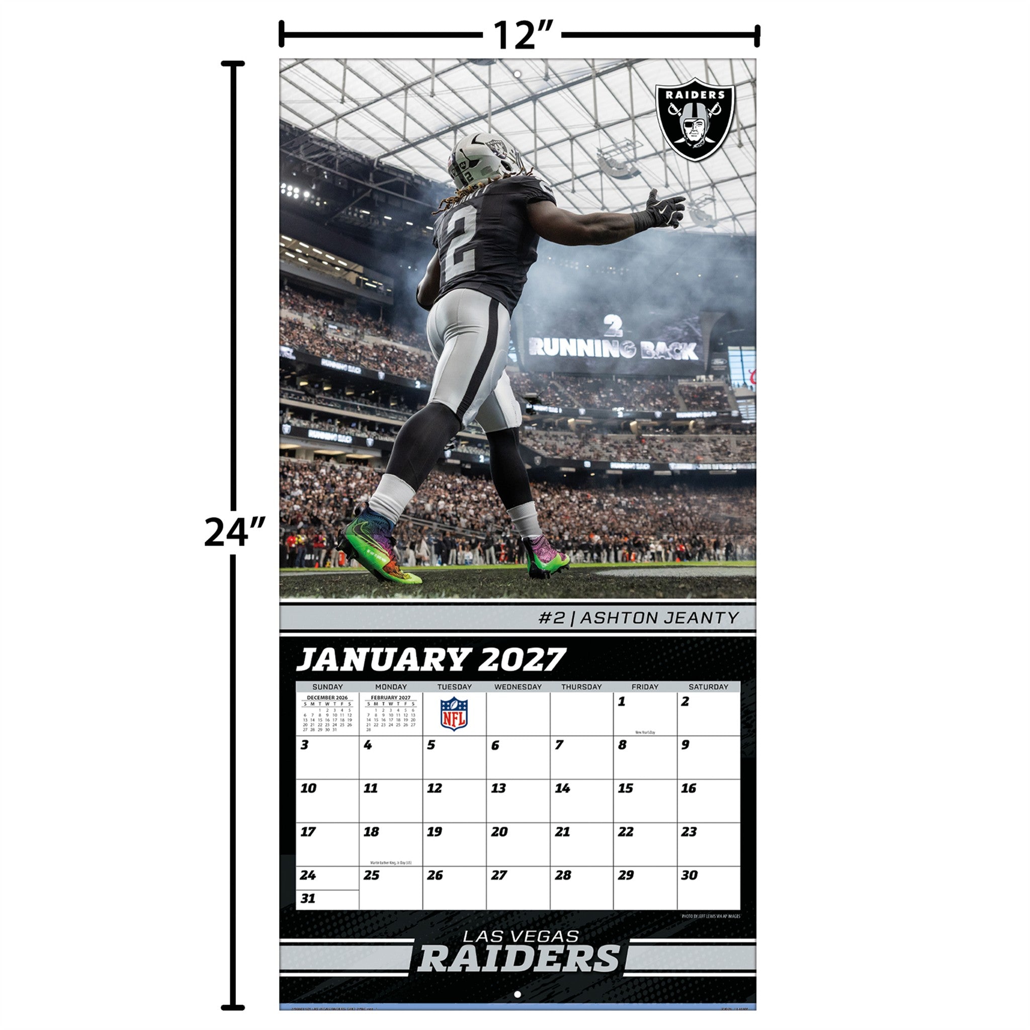 NFL Las Vegas Raiders 2027 Wall Calendar