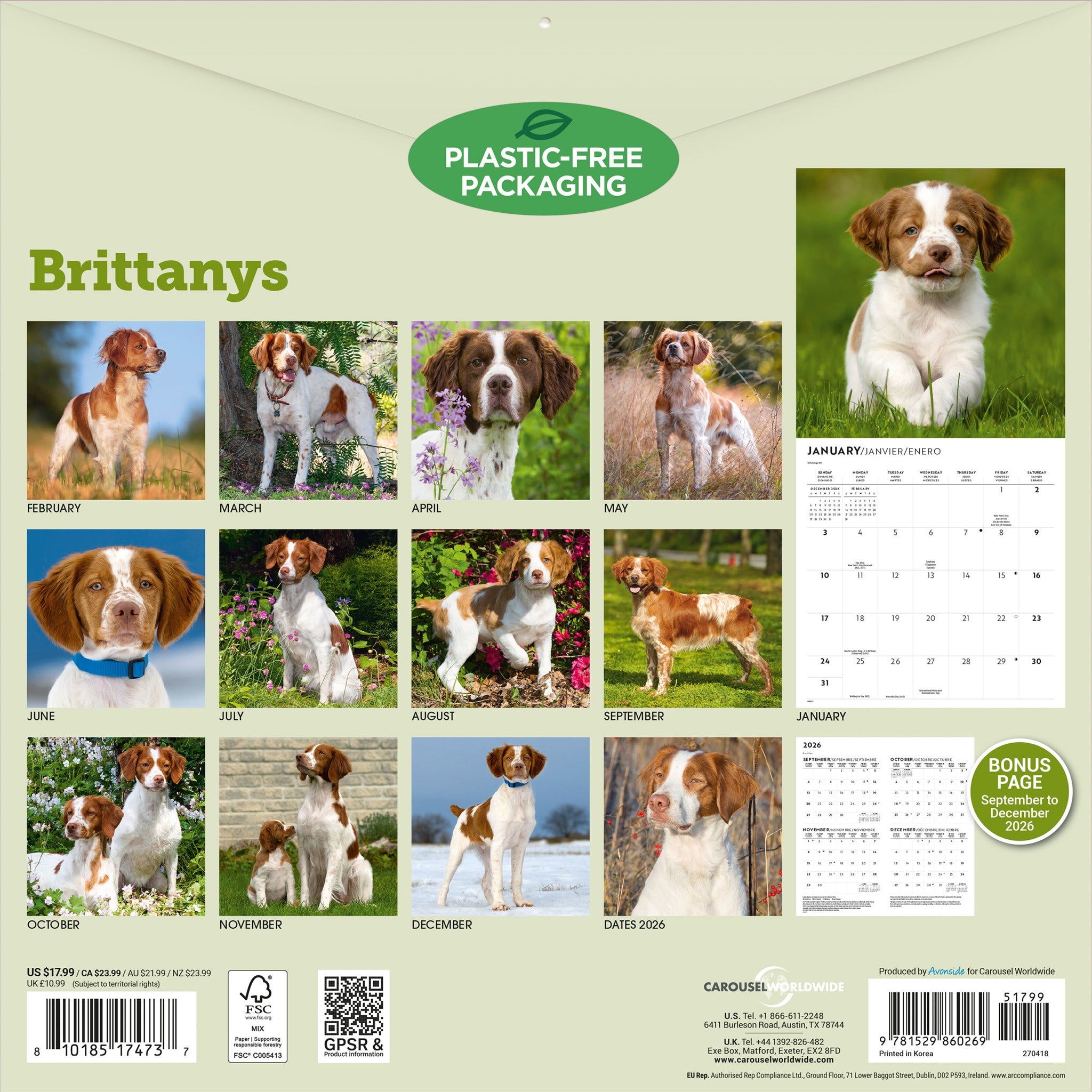 Calendrier mural Brittanys 2027