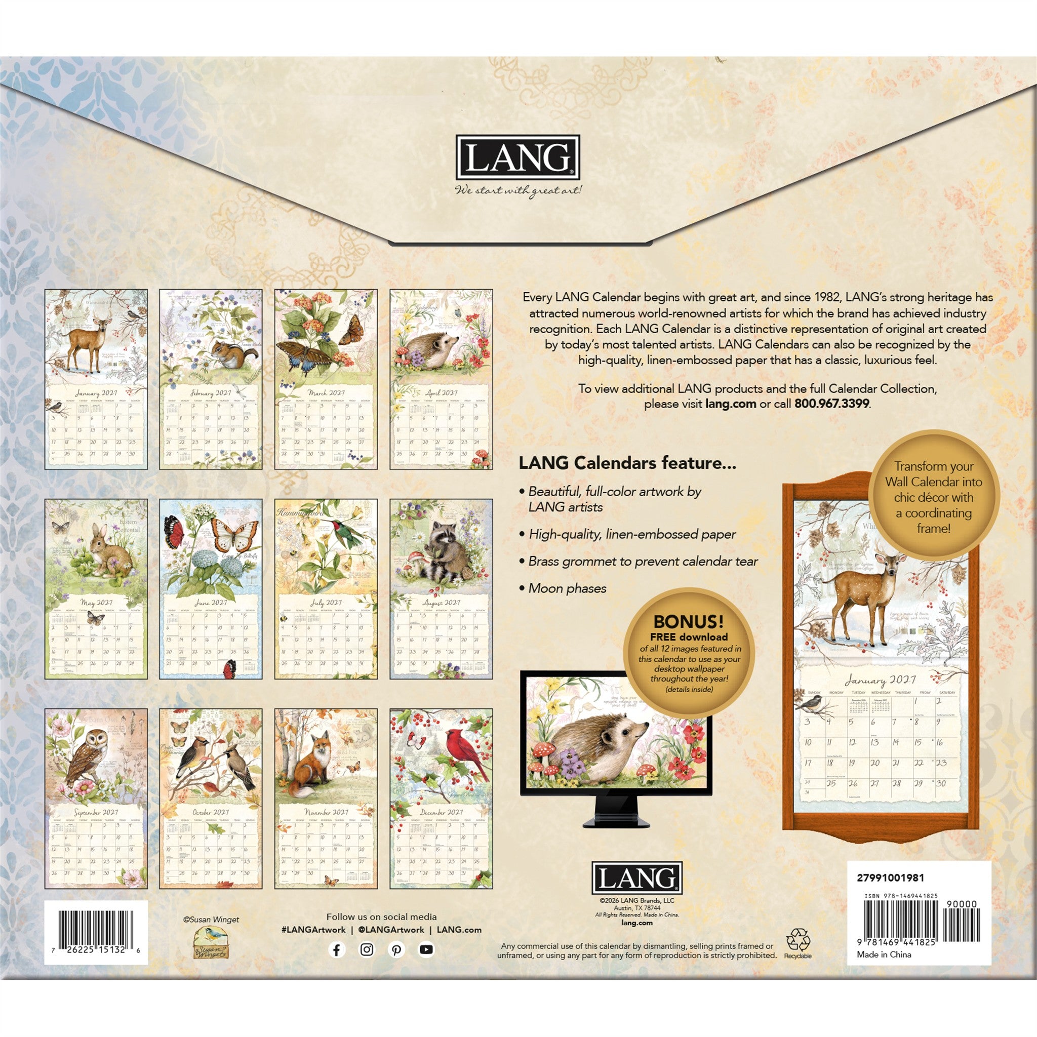 Calendrier mural Guide de terrain 2027