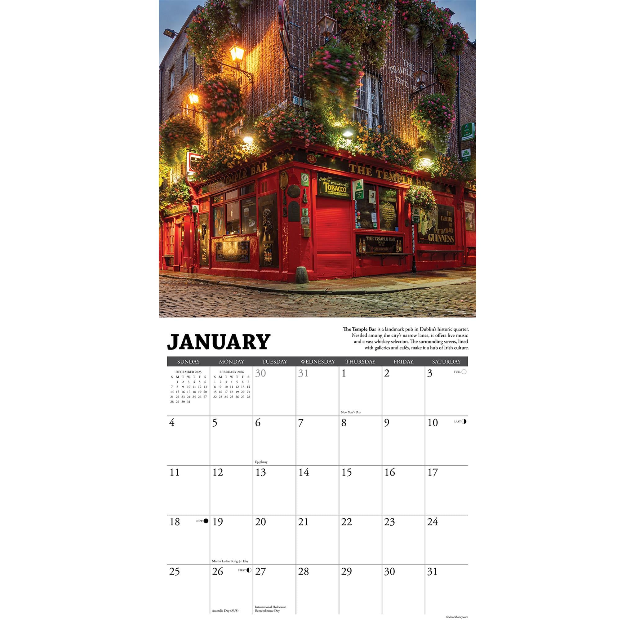 Calendrier mural des pubs irlandais 2026