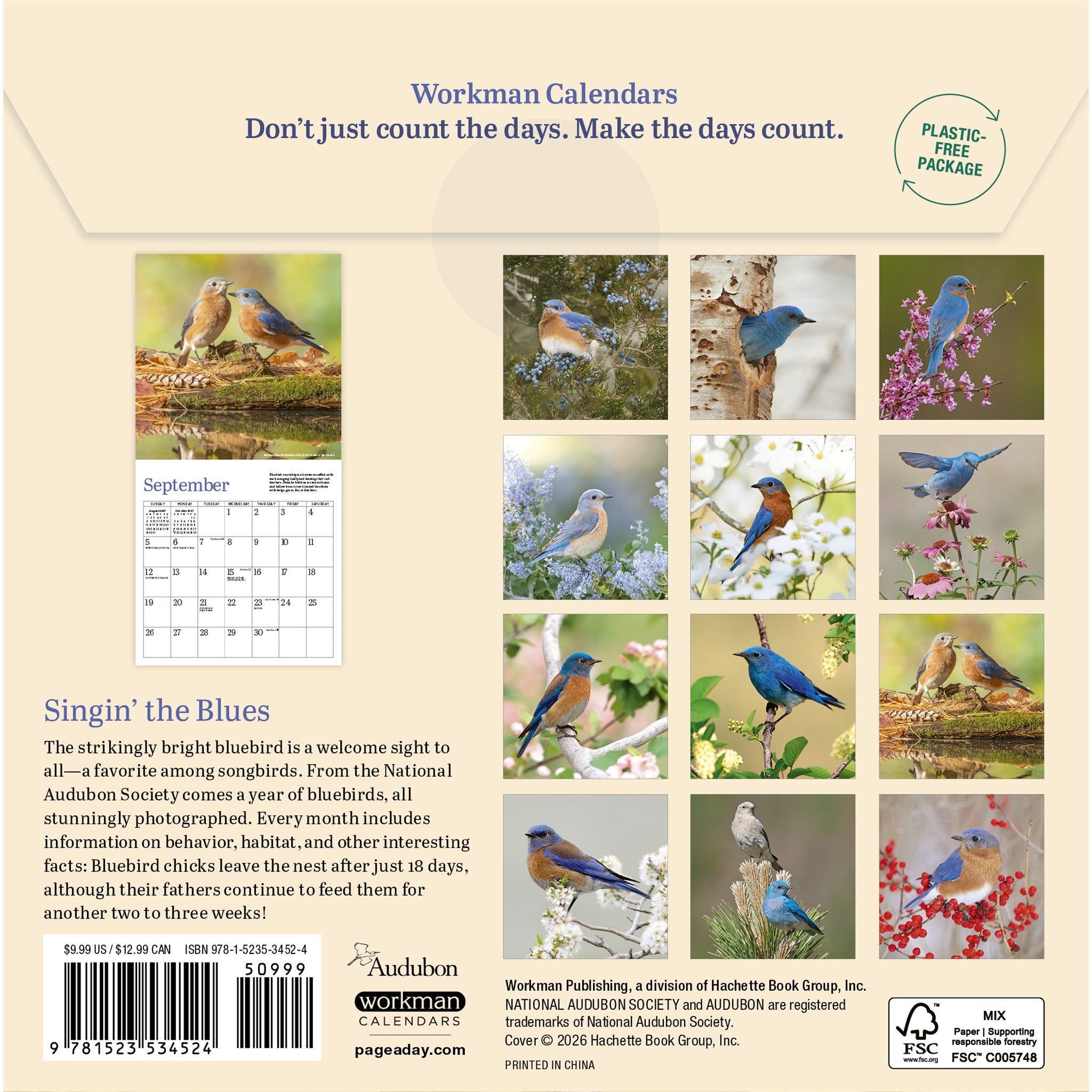 Mini-calendrier Audubon Bluebirds 2027 - En ligne seulement