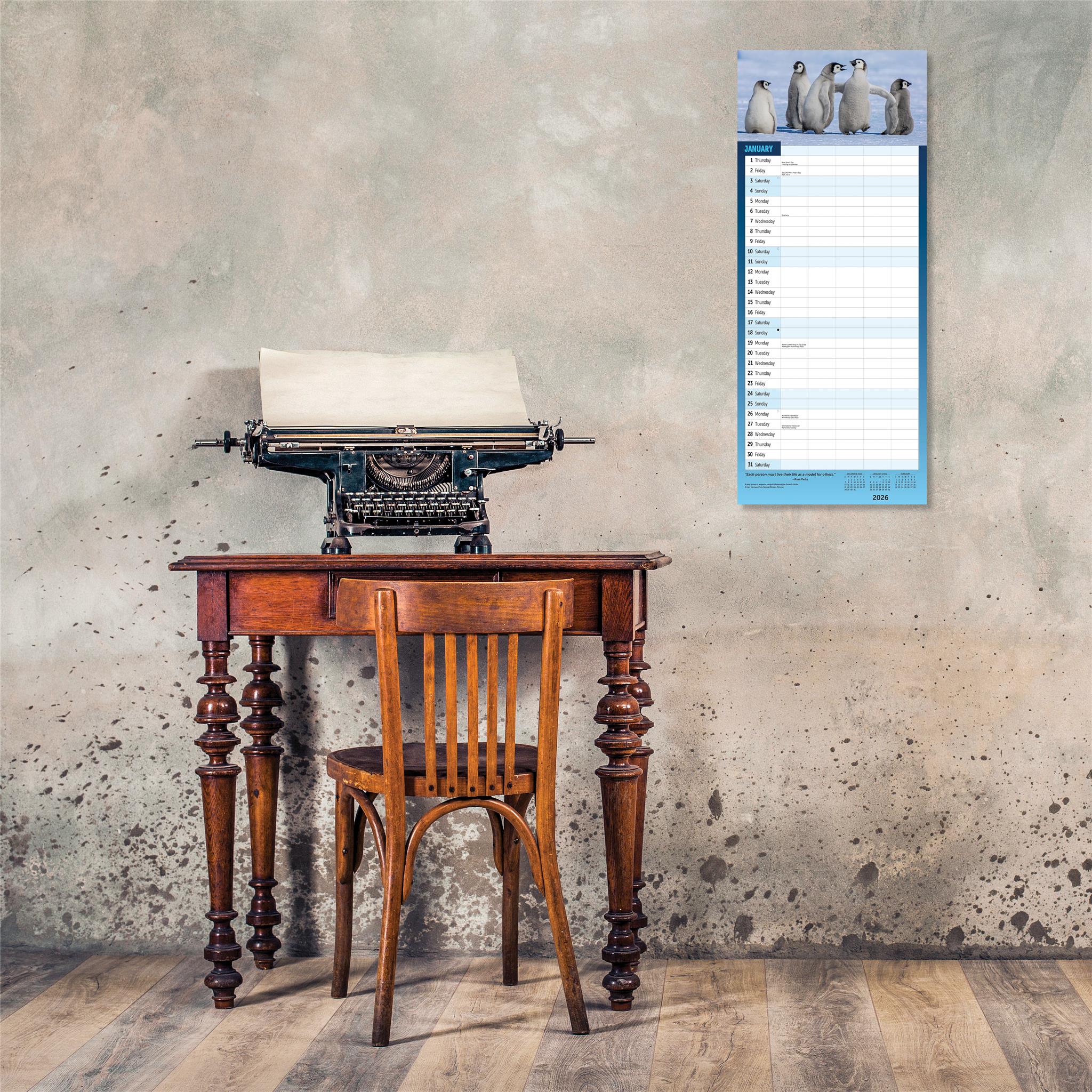 Calendrier mural 2026 pour familles occupées