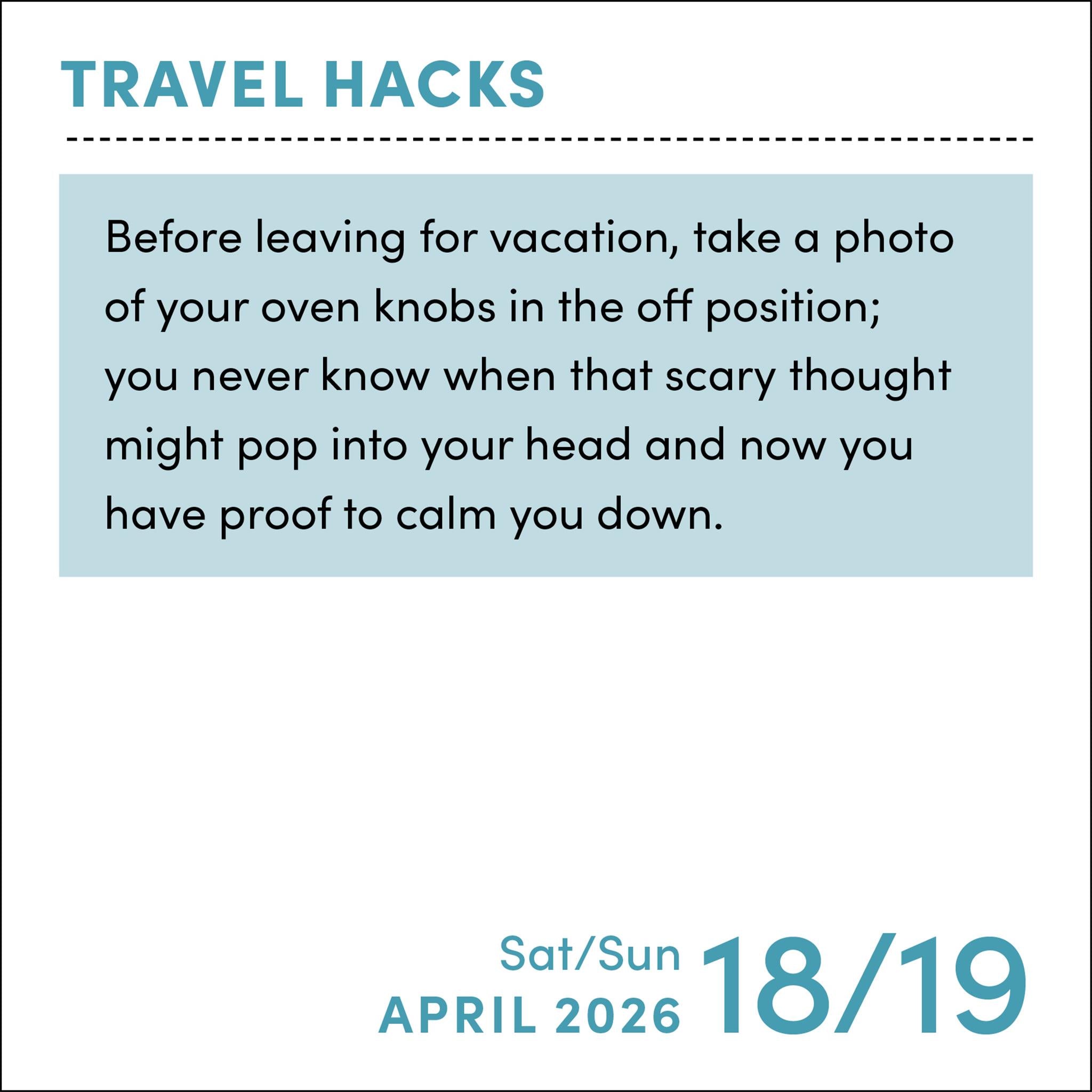 Travel Hacks 2026 Box Calendar - Online Only