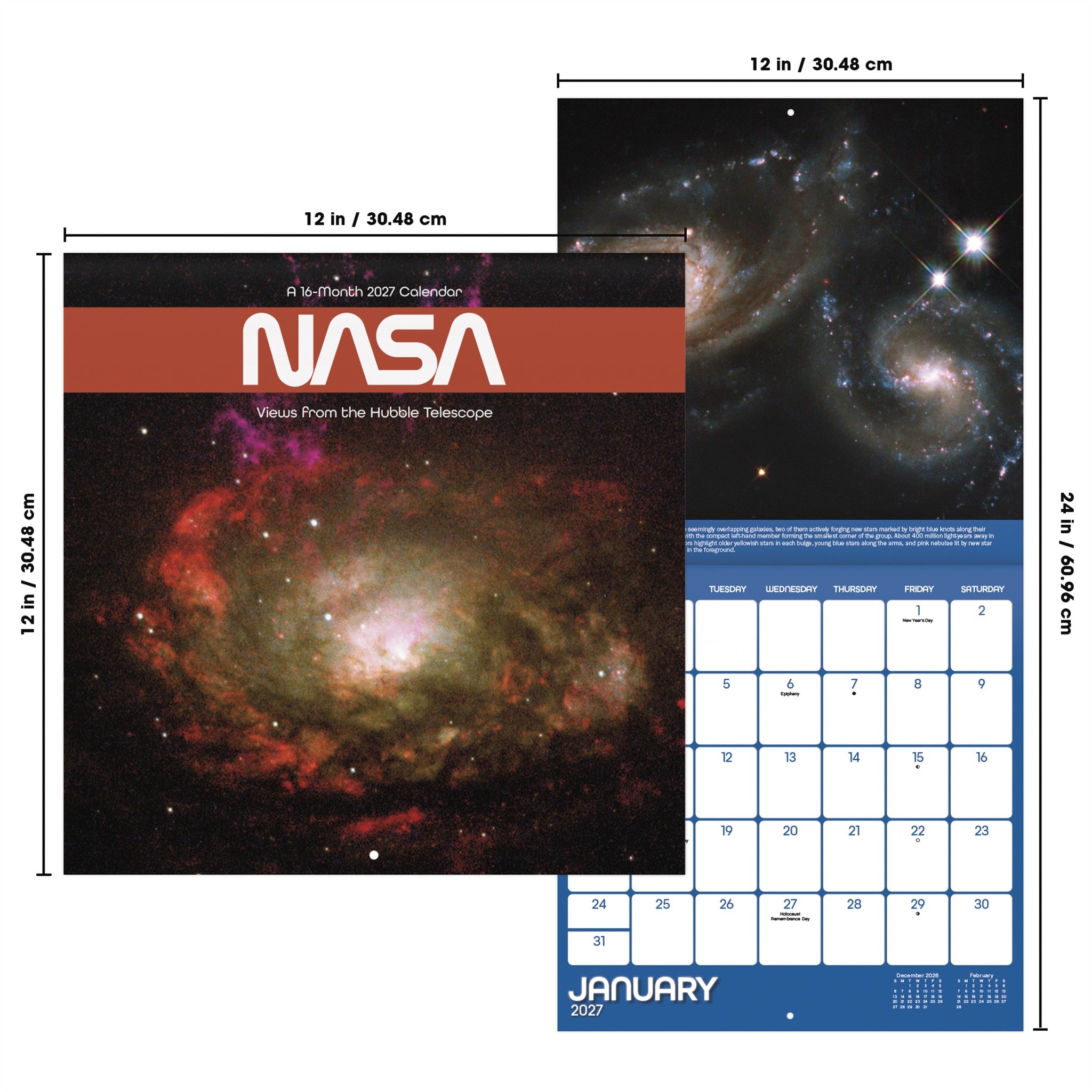 NASA Views from the Hubble Telescope 2027 Wall Calendar - Online Only