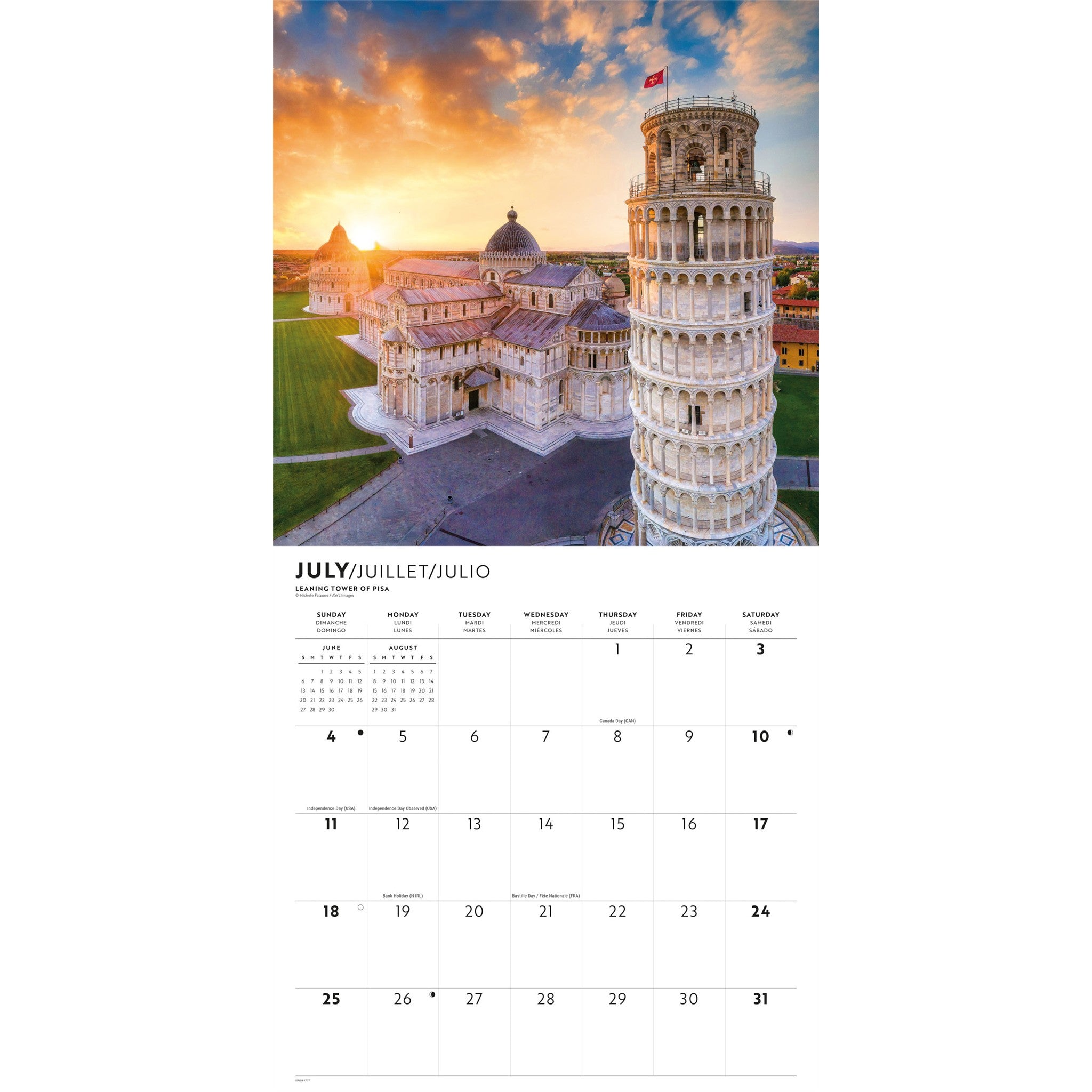 Calendrier mural Italie 2027