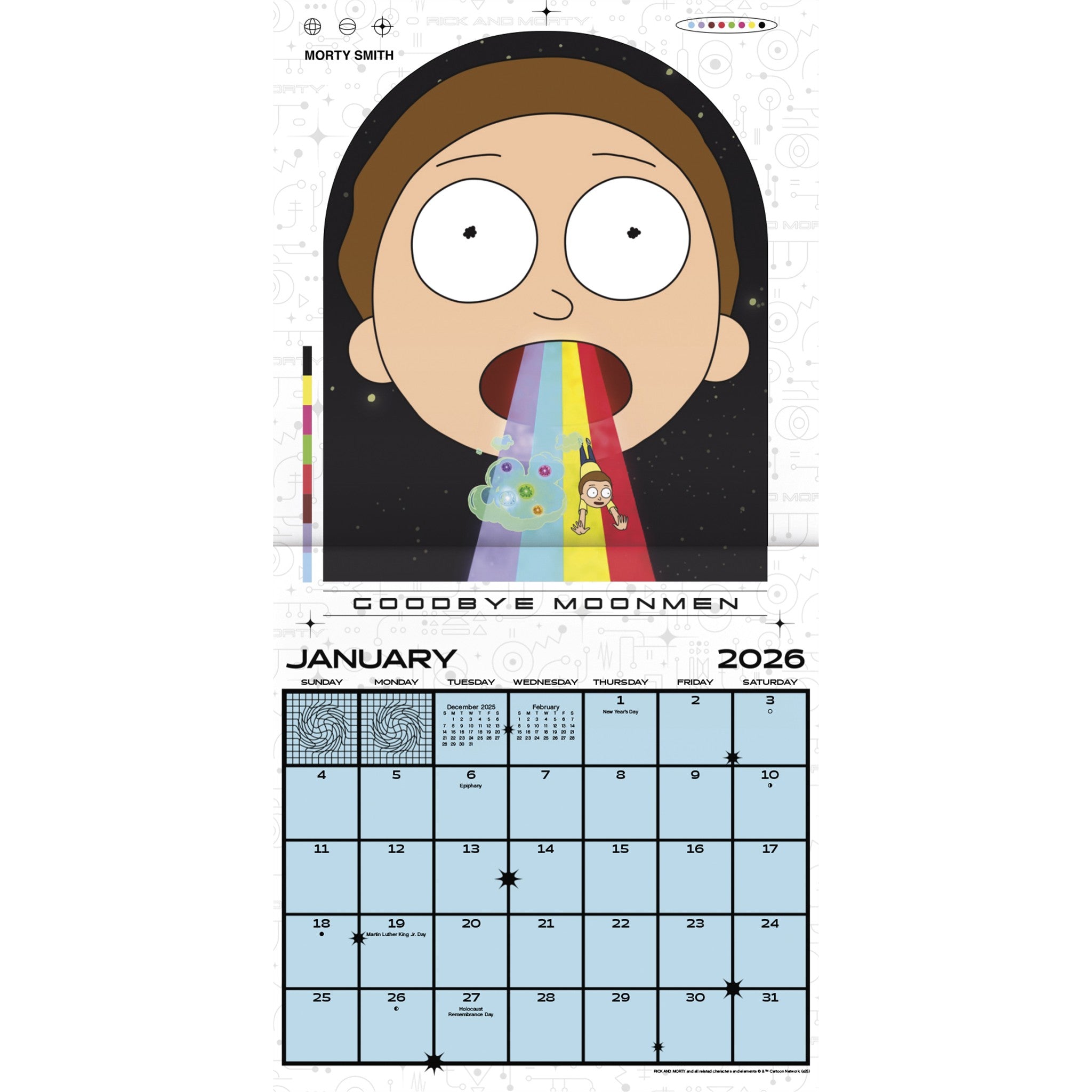 Rick And Morty 2026 Mini Calendar