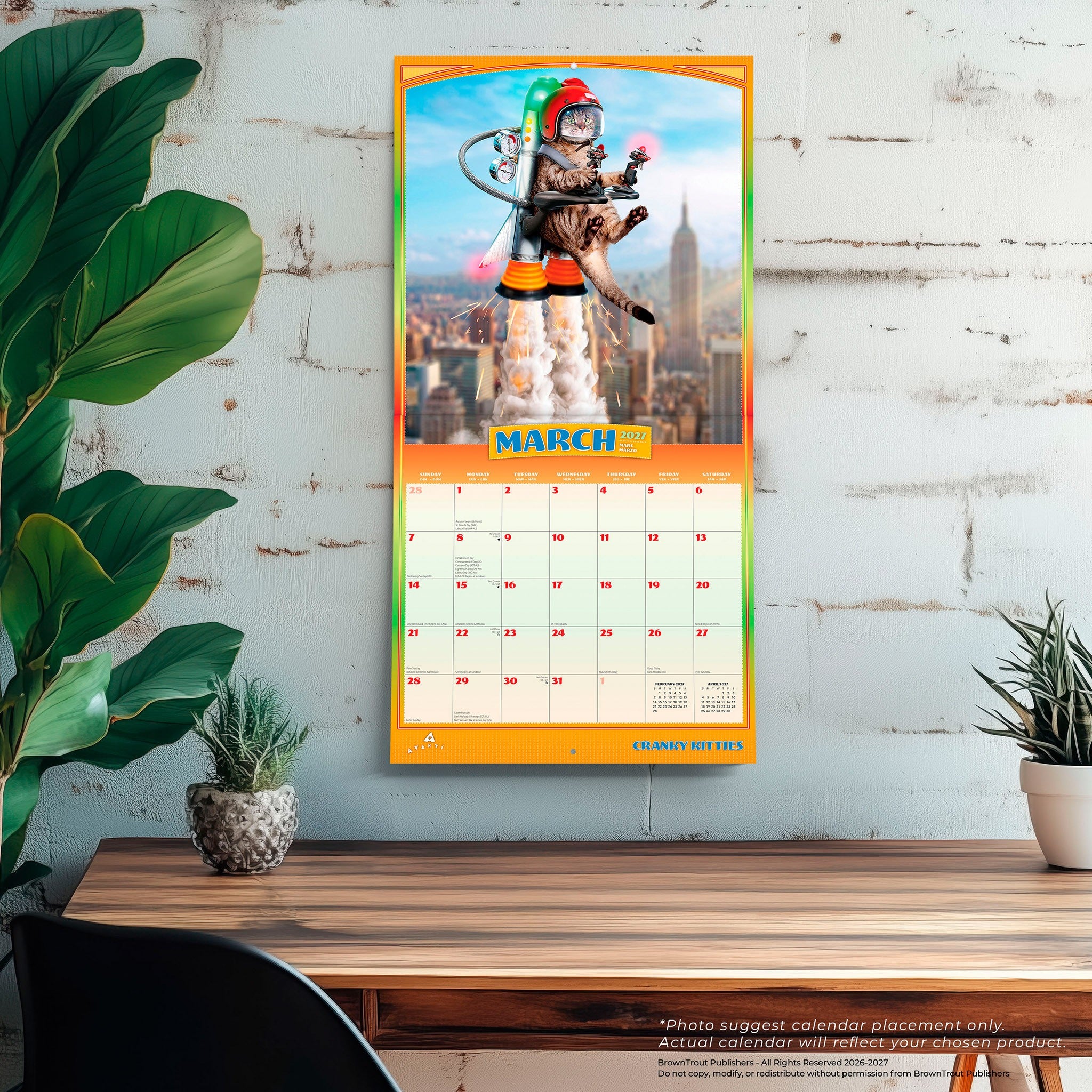 Avanti Cranky Kitties 2027 Wall Calendar - Online Only