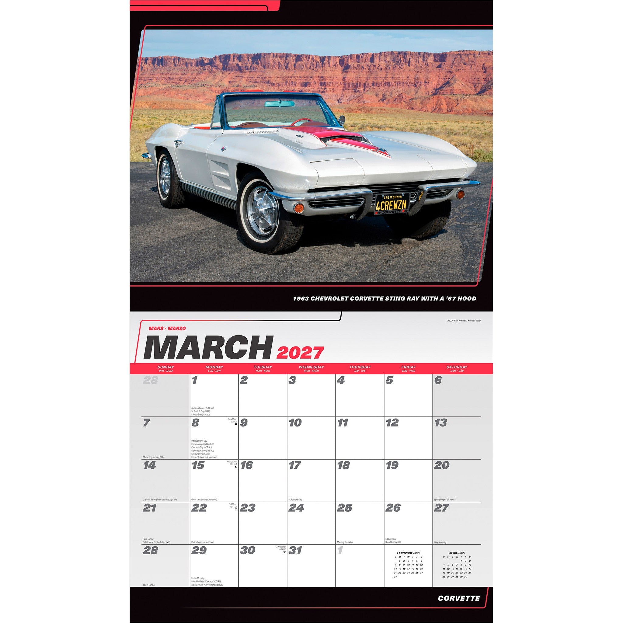 Corvette 2027 Wall Calendar