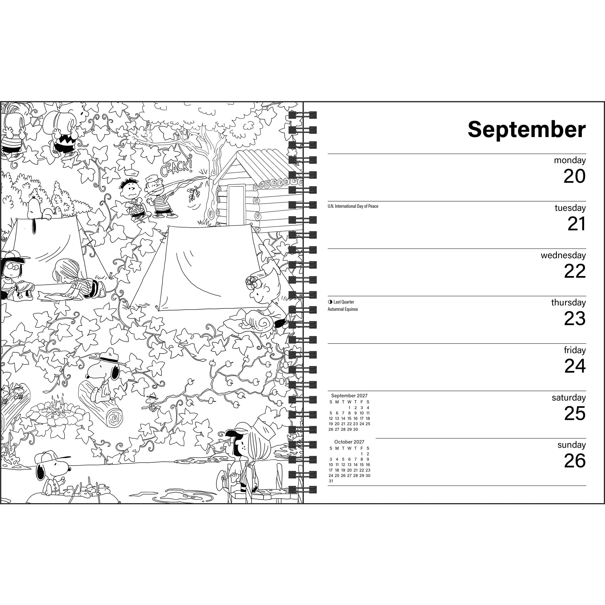 PEANUTS® Monthly/Weekly Coloring 2027 Engagement Calendar
