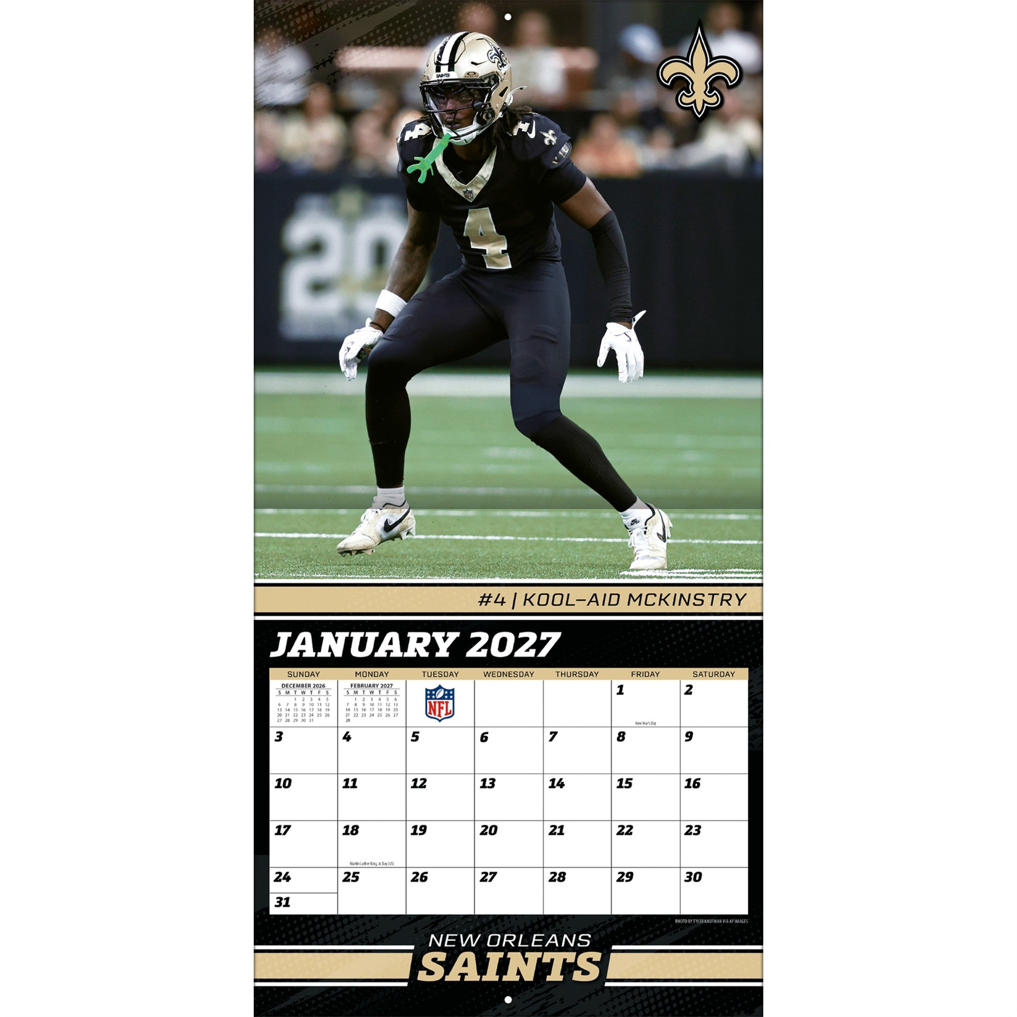 NFL New Orleans Saints 2027 Wall Calendar