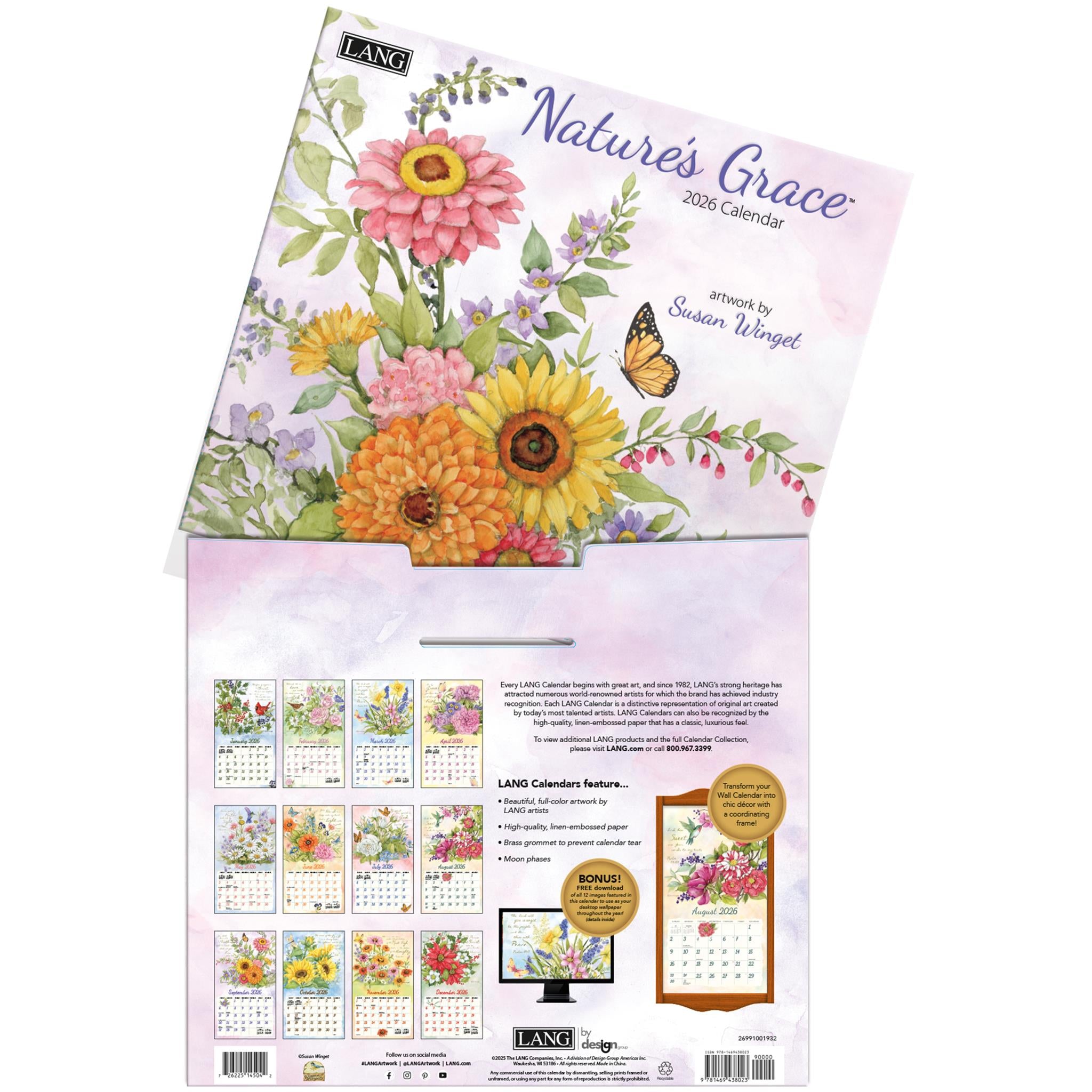 Natures Grace 2026 Wall Calendar
