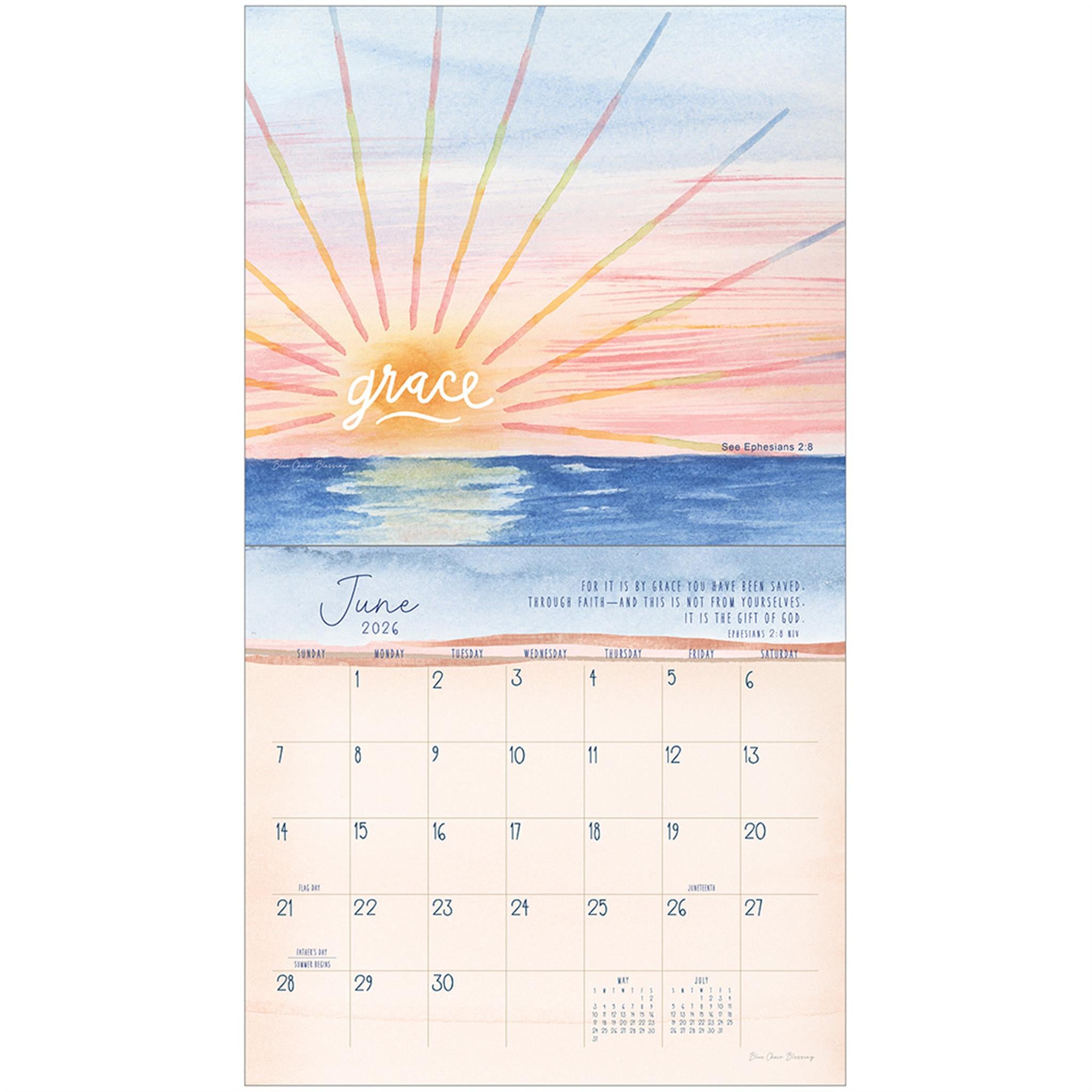 Calendrier mural de luxe Grace Upon Grace 2026 - Disponible uniquement en ligne