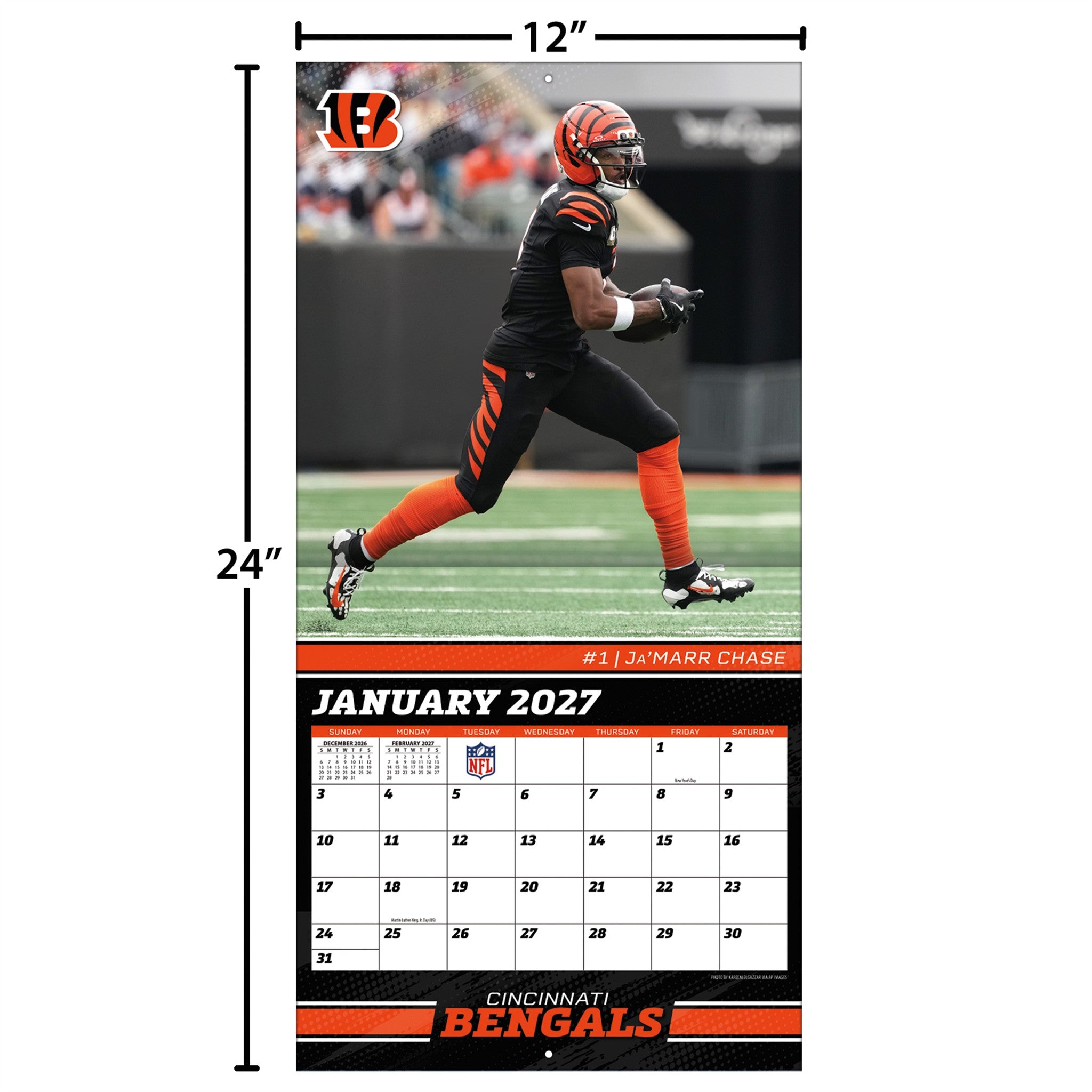 NFL Cincinnati Bengals 2027 Wall Calendar - Online Only