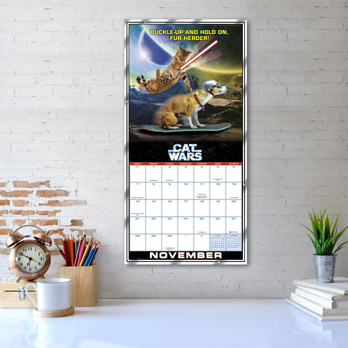 Calendrier mural Cat Wars 2027