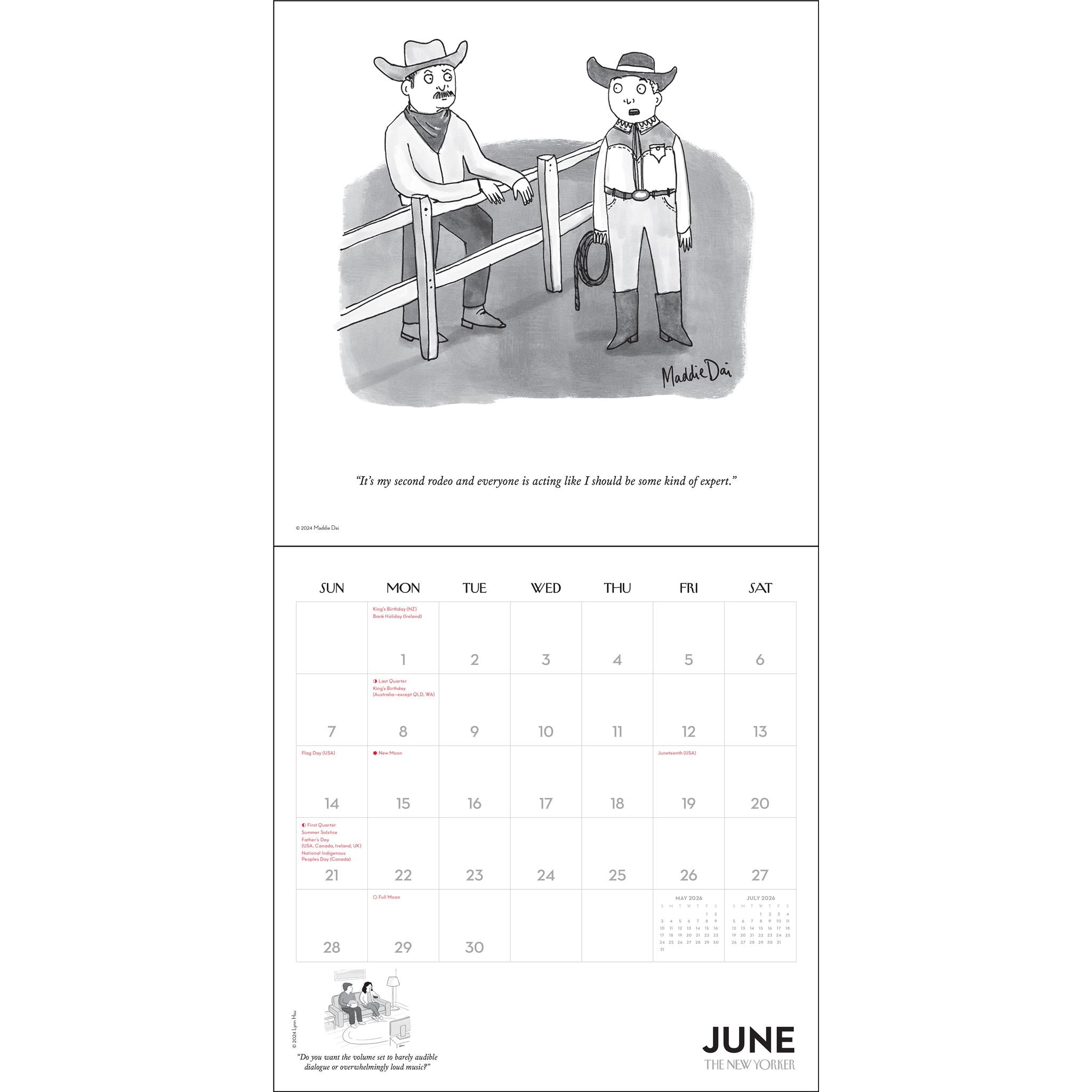 Calendrier mural 2026 des dessins du New Yorker - Disponible uniquement en ligne