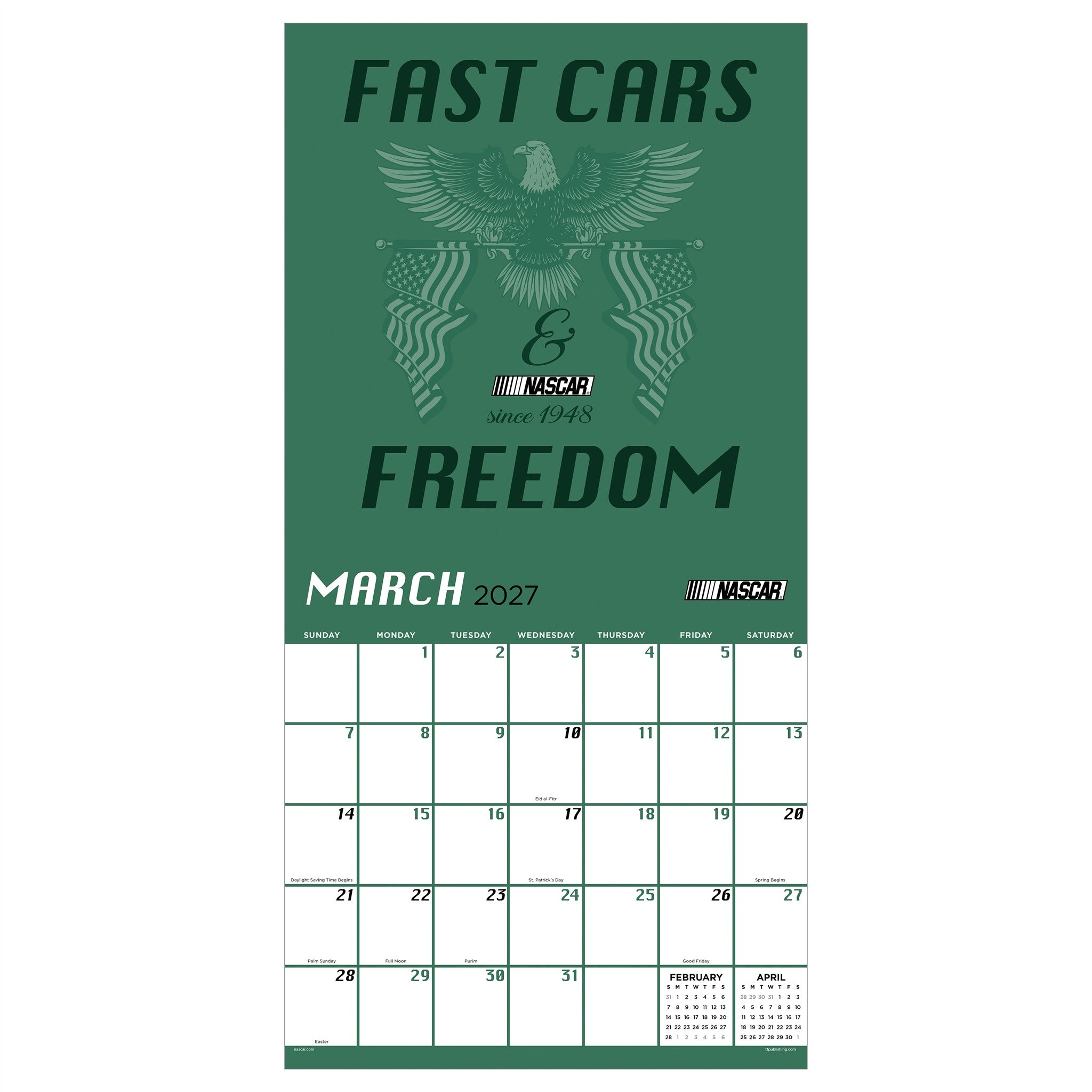 NASCAR Born to Go Fast 2027 Wall Calendar