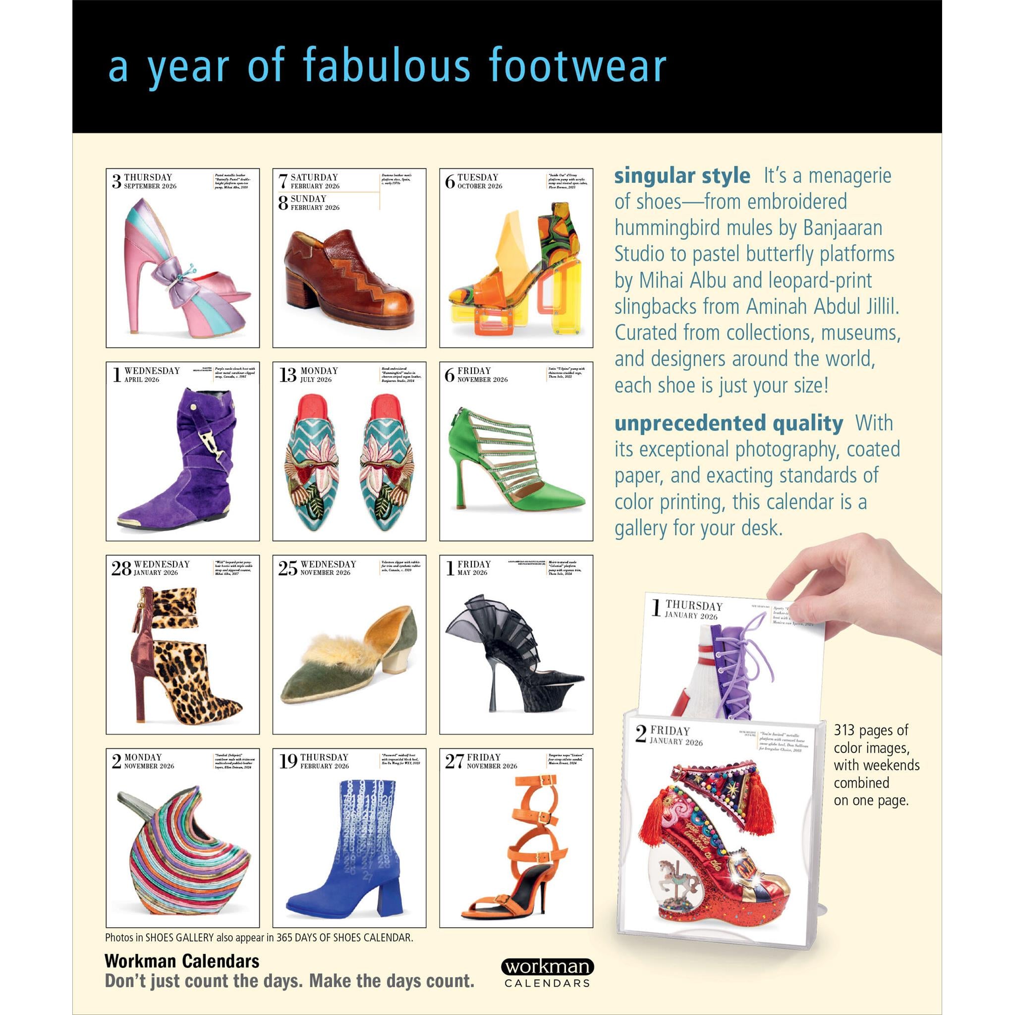 Calendrier de la collection Shoes Gallery 2026