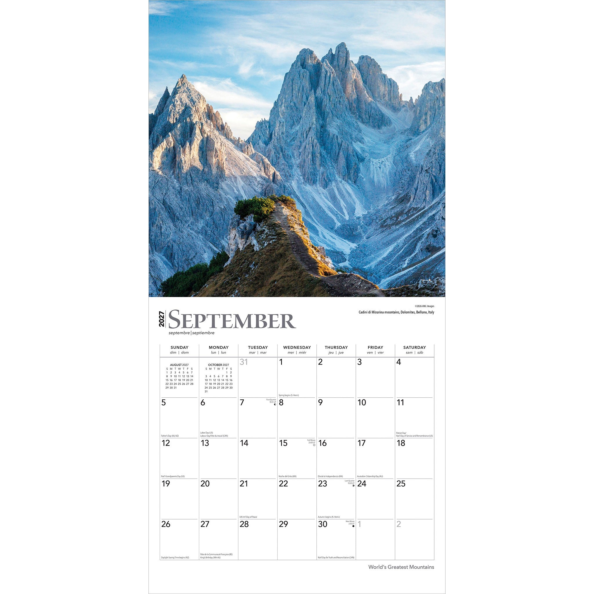 World's Greatest Mountains 2027 Wall Calendar - Online Only