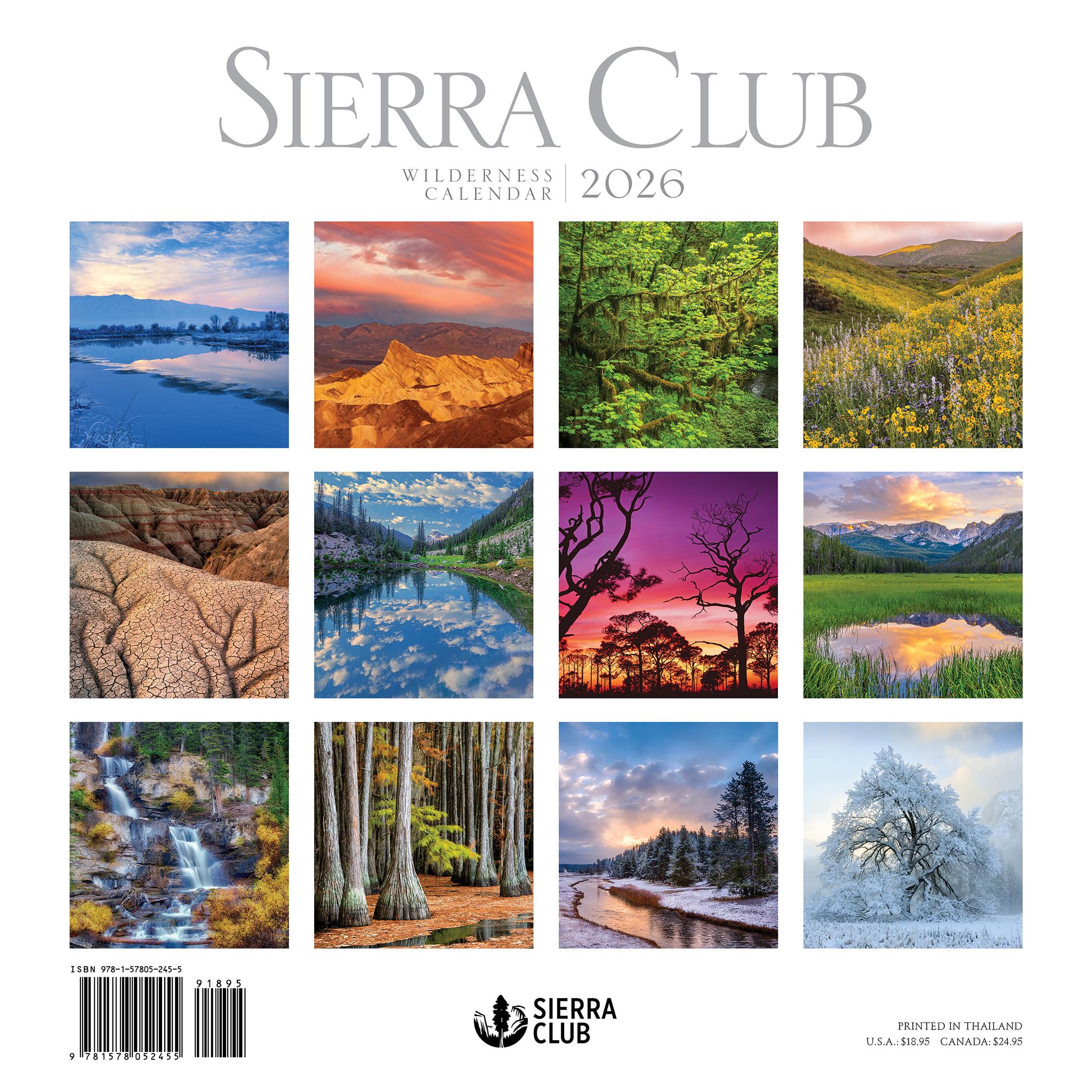 Calendrier mural Sierra Club Wilderness 2026