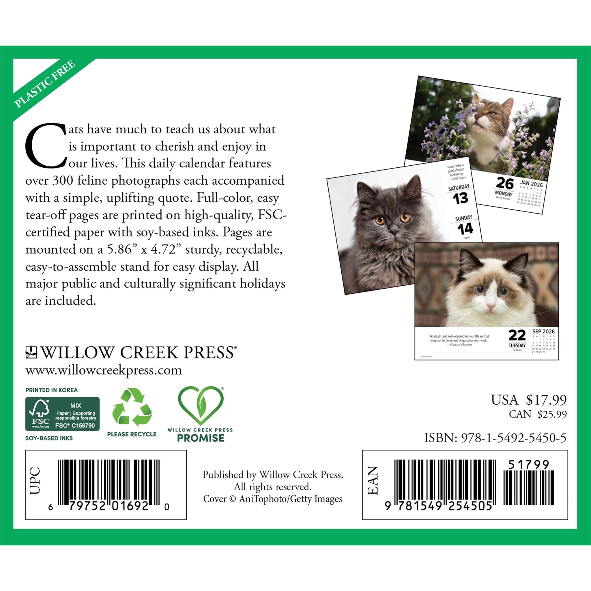 Calendrier en boîte 2026 « Ce que les chats nous apprennent »