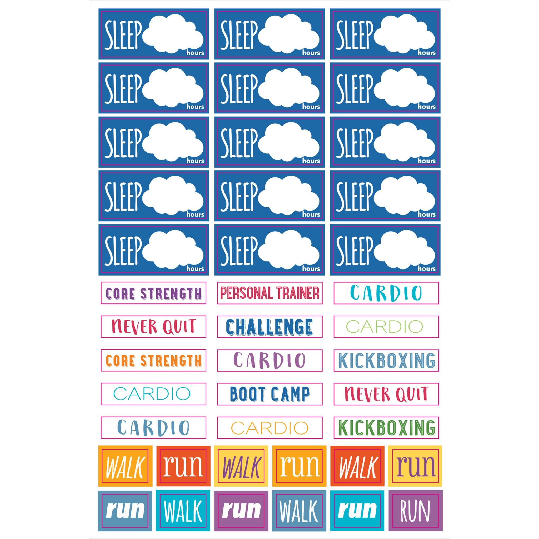 Autocollants pour agenda santé et bien-être