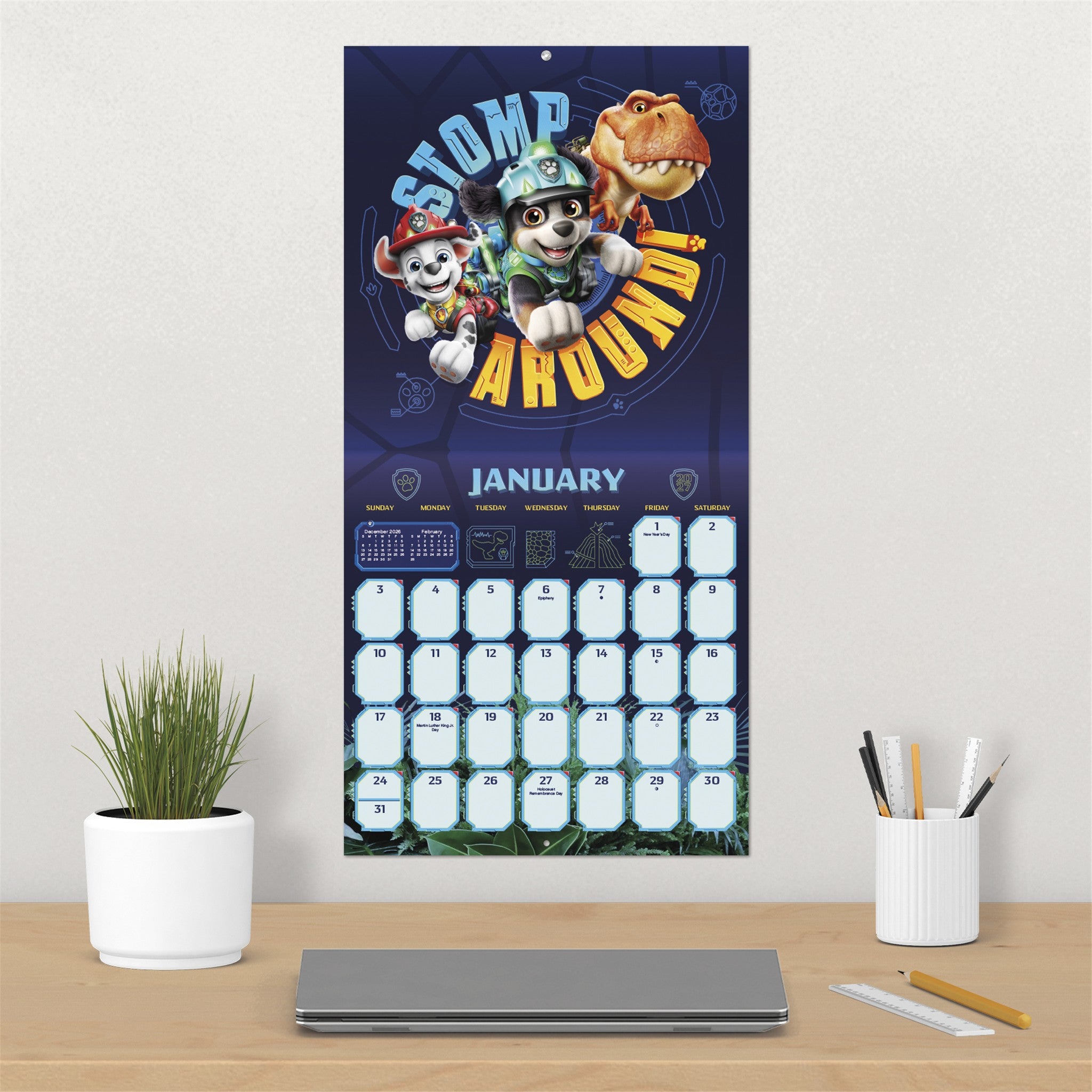 Paw Patrol: The Dino Movie 2027 Wall Calendar