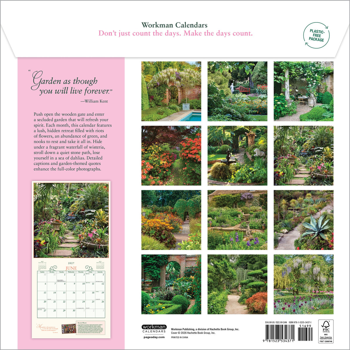 Calendrier mural Jardin secret 2027