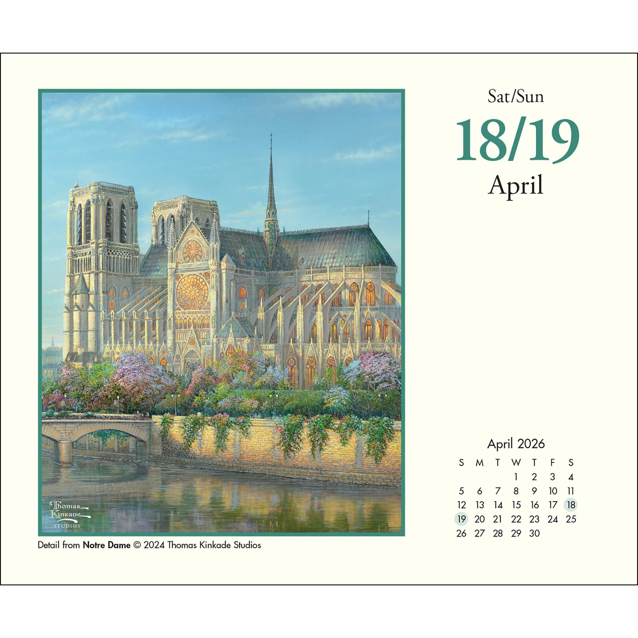 Thomas Kinkade Studios 2026 Box Calendar