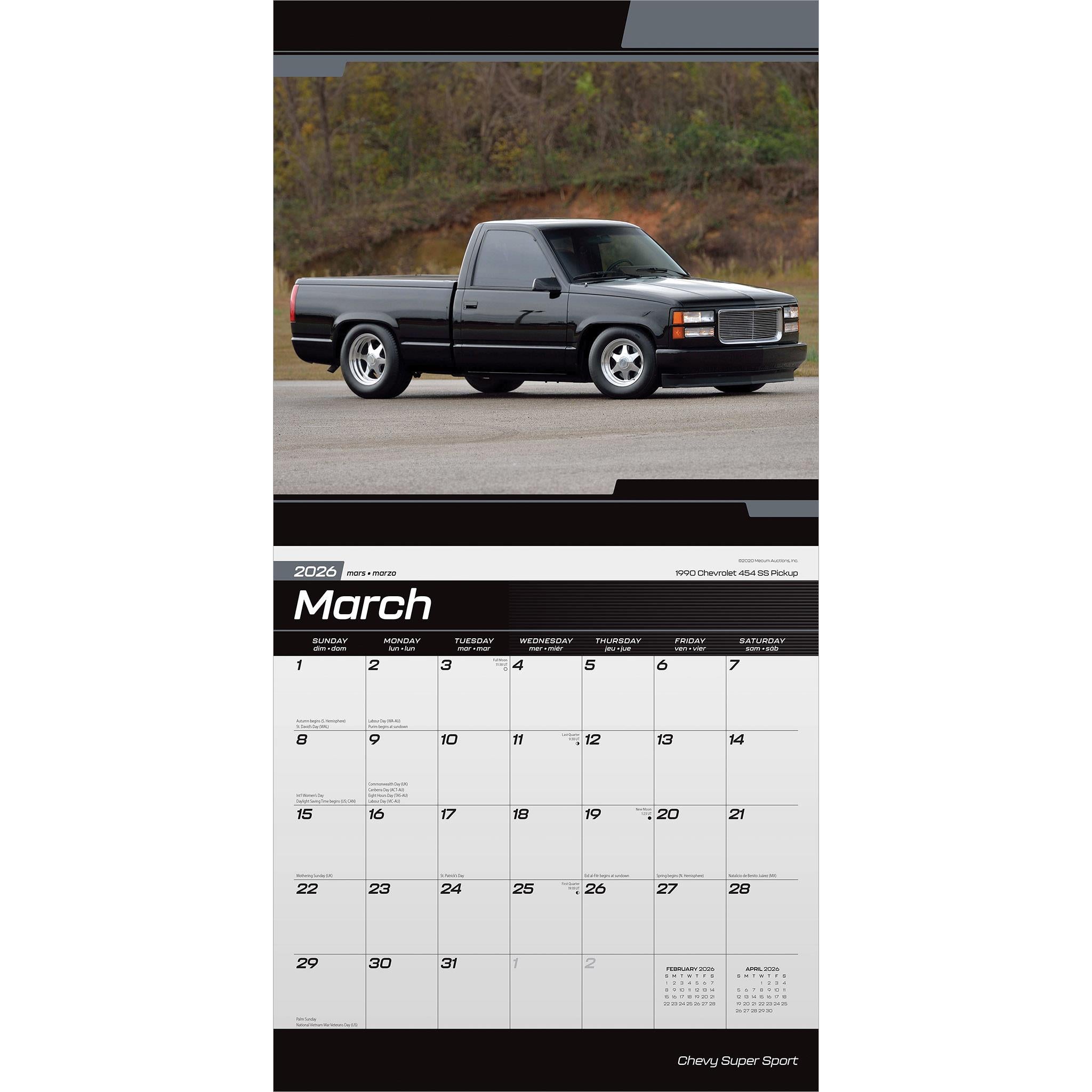 Chevy Super Sport 2026 Wall Calendar - Online Only