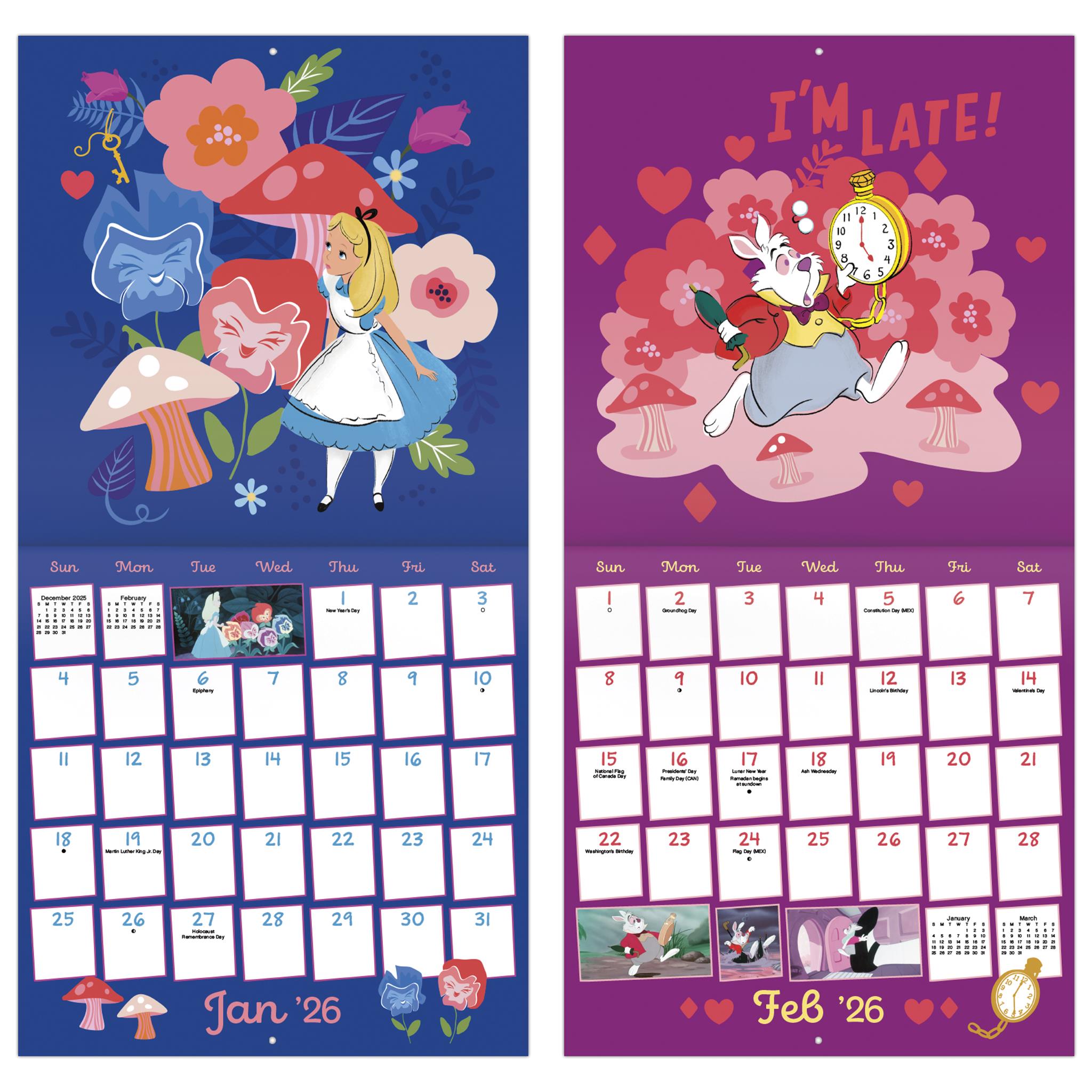 Alice In Wonderland 2026 Wall Calendar - Online Only