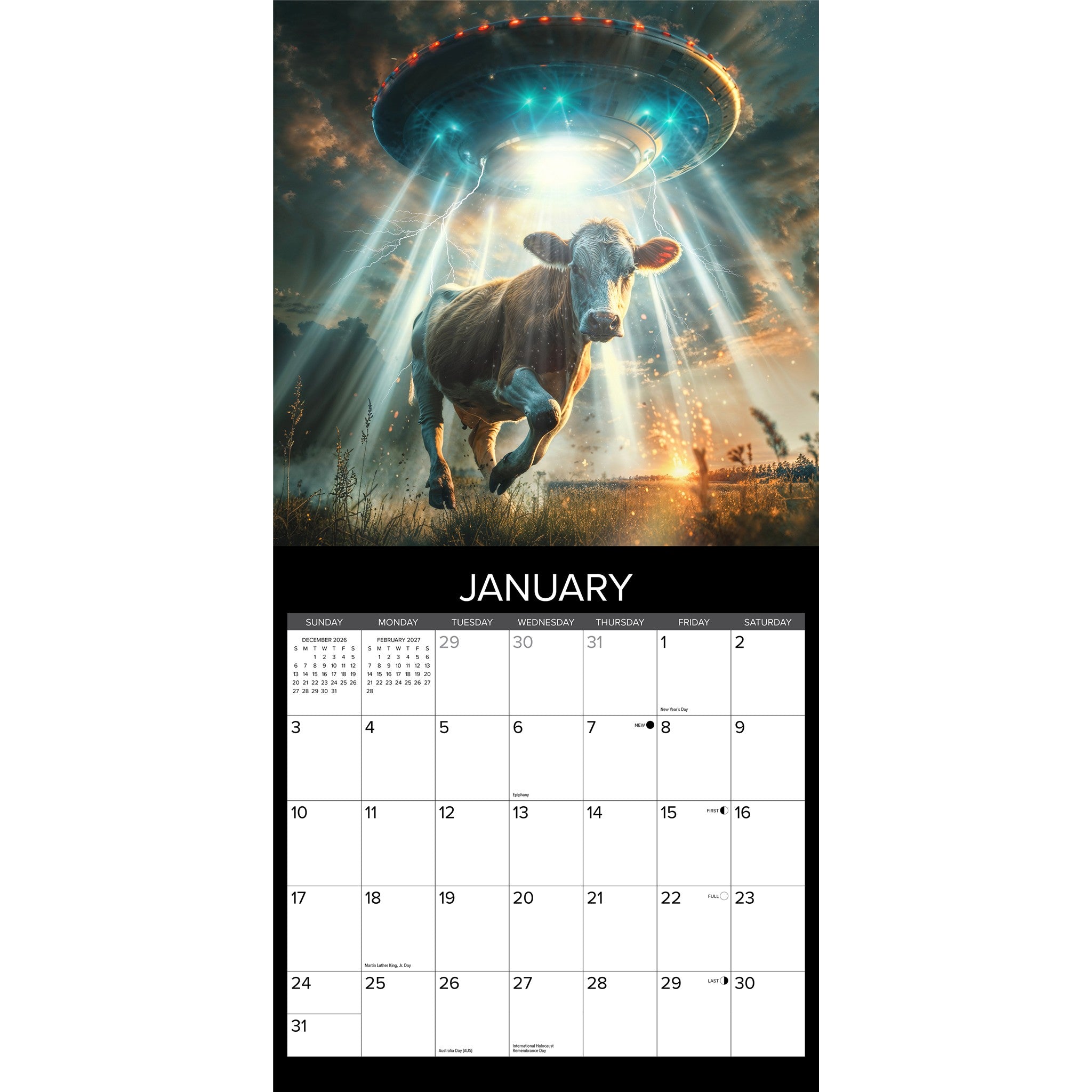 Cow Abductions 2027 Wall Calendar