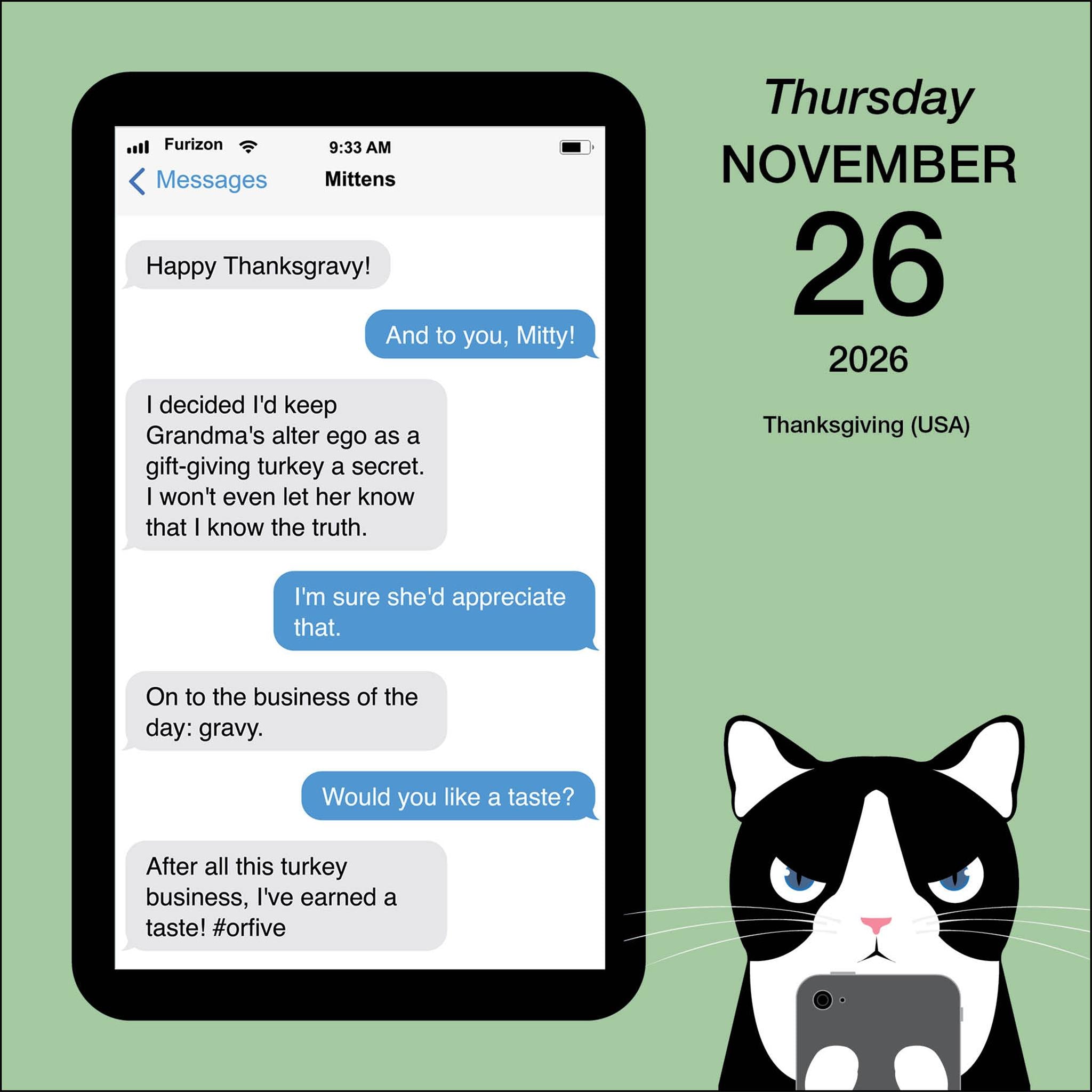 Textes de Mittens le Chat Calendrier de la Boîte 2026