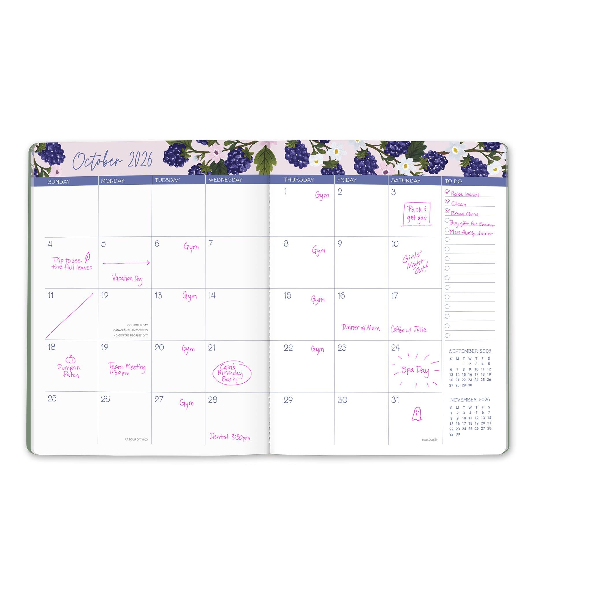 Fruit And Flora Just Right 2025-2026 Monthly Planner Calendar