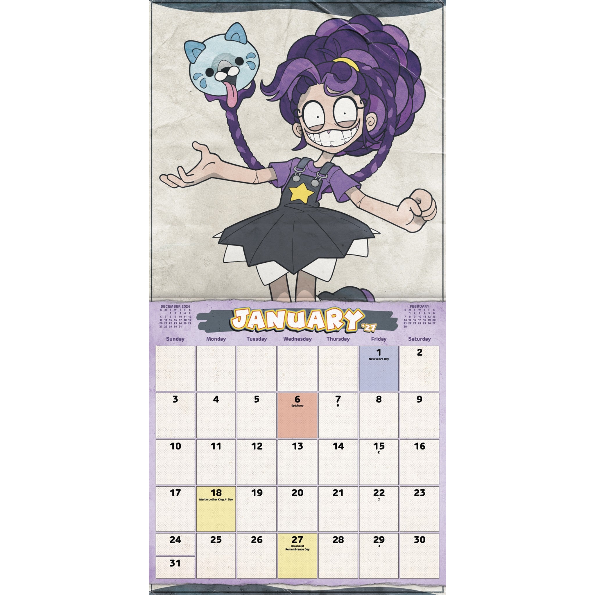 Calendrier mural Poppy Playtime 2027 – Exclusivement en ligne