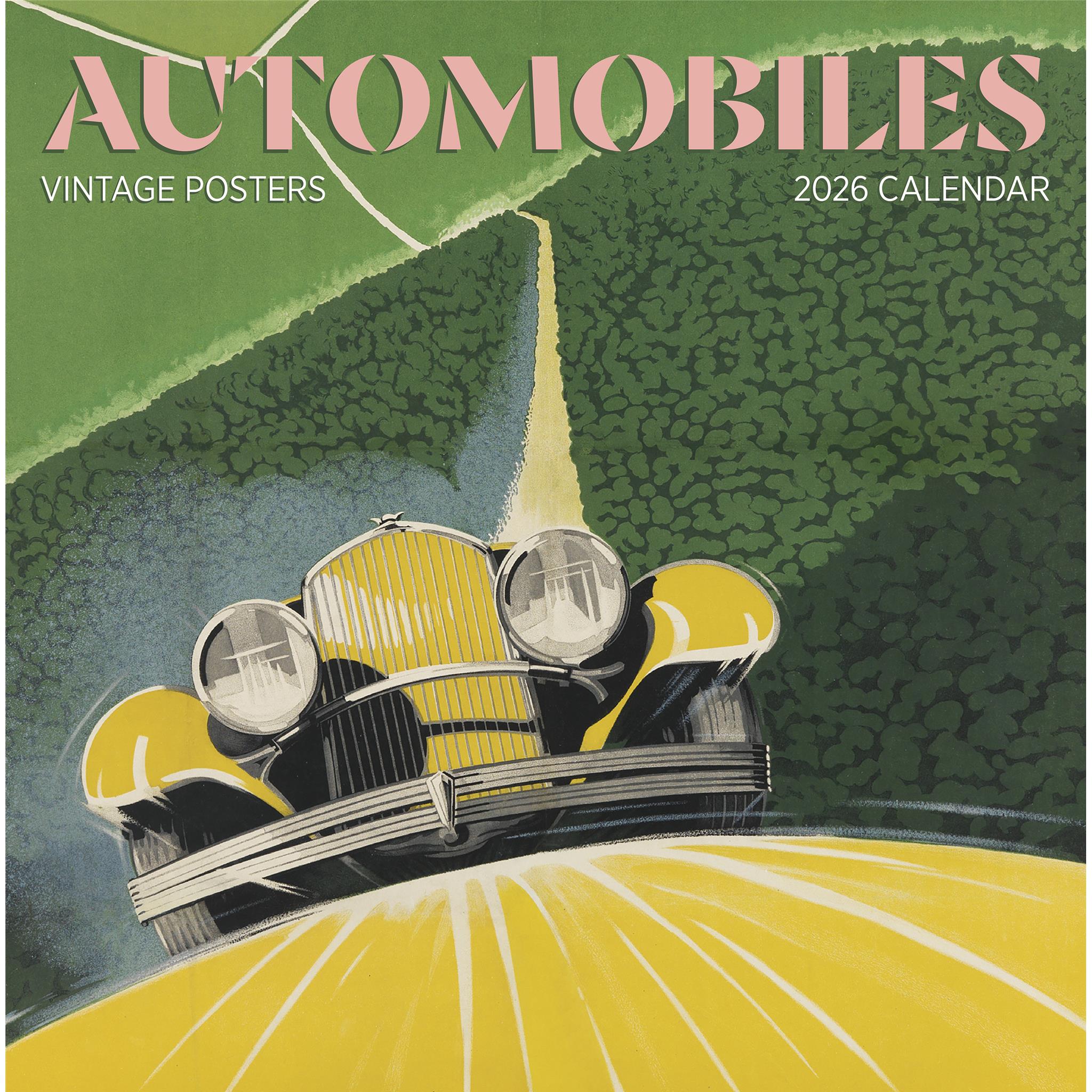 Calendrier mural 2026 : Affiches automobiles vintage – Disponible uniquement en ligne