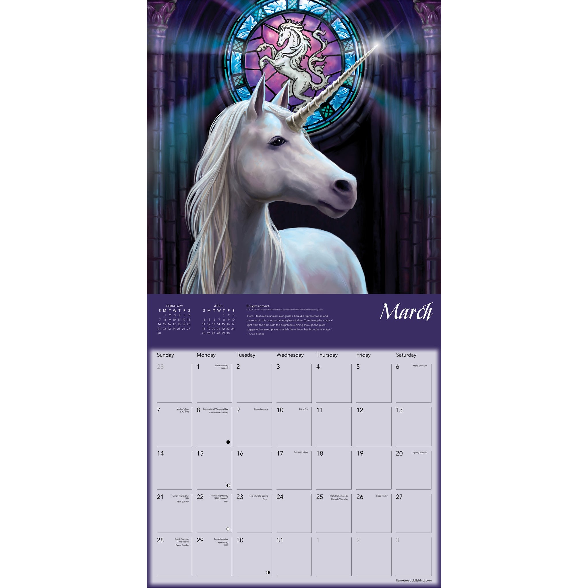 Unicorns by Anne Stokes 2027 Wall Calendar