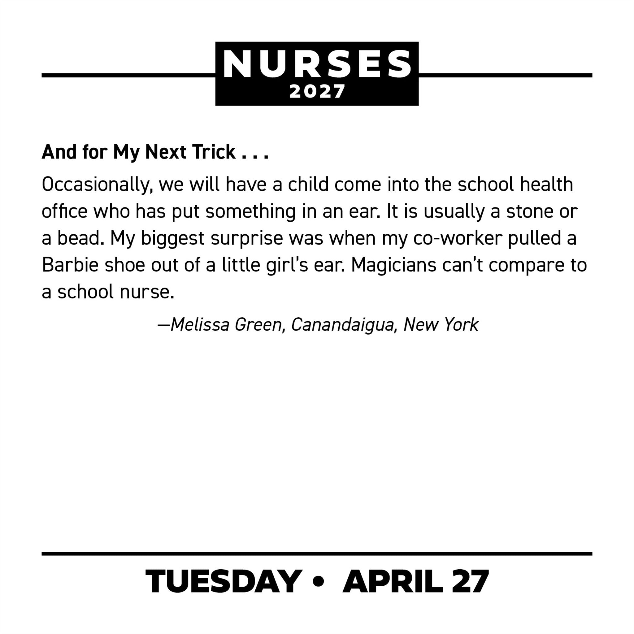 Nurses 2027 Box Calendar