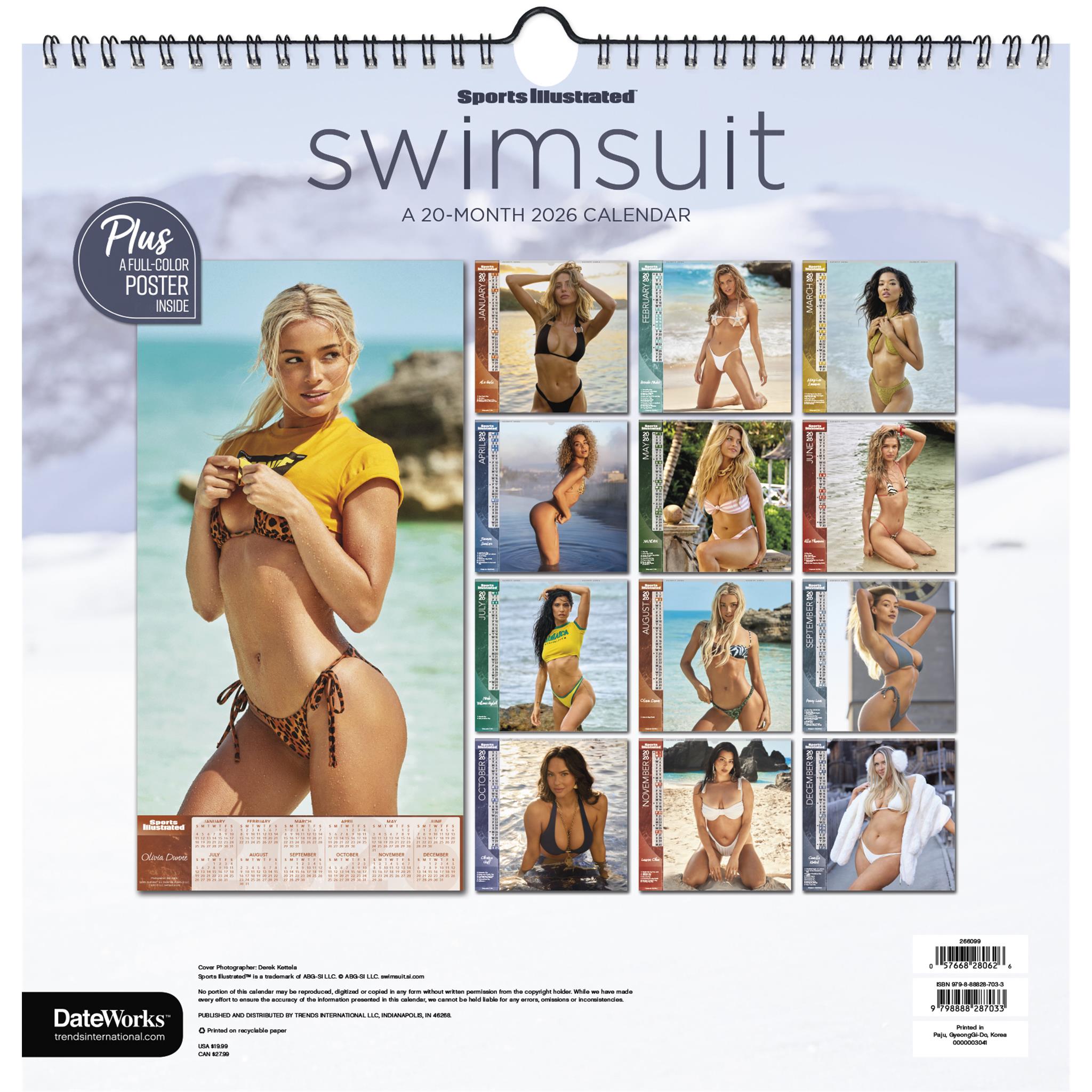 Calendrier mural Sports Illustrated Swimsuit Deluxe 2026 - Disponible uniquement en ligne